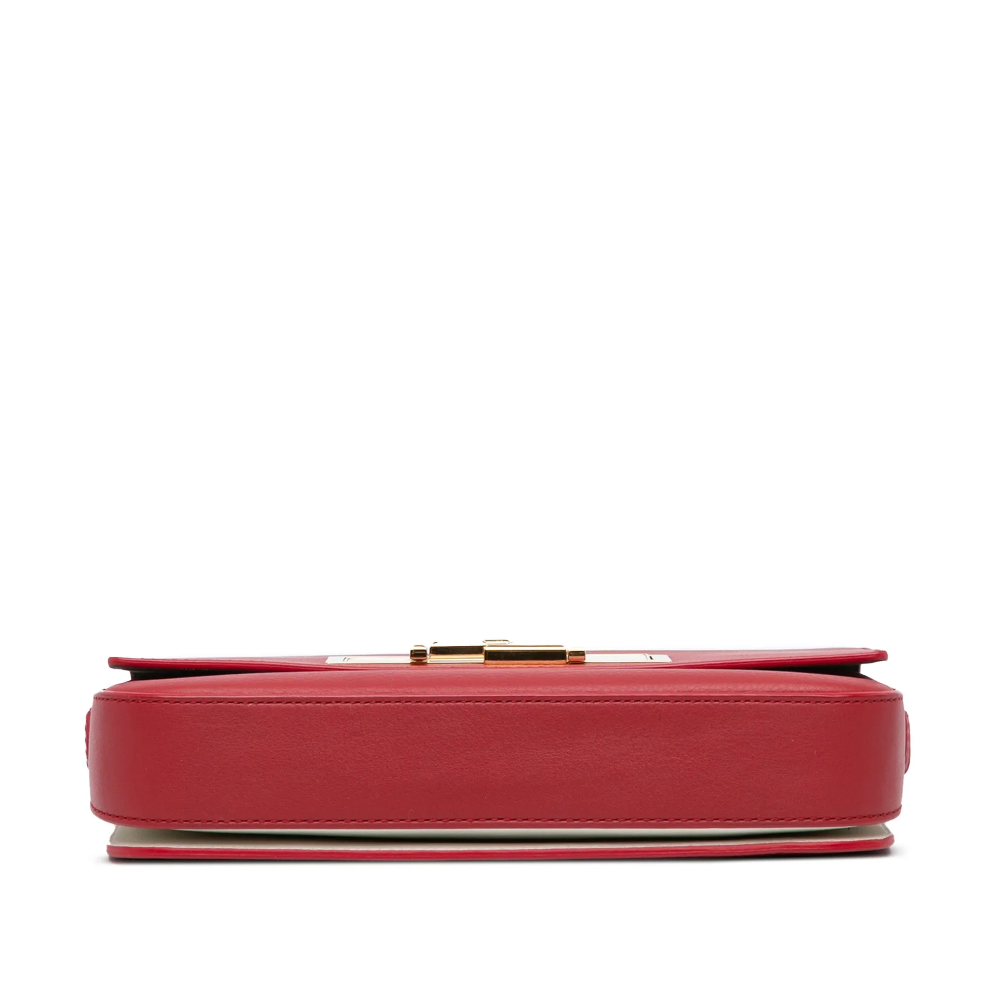 Red Fendi Leather 3Baguette Shoulder Bag