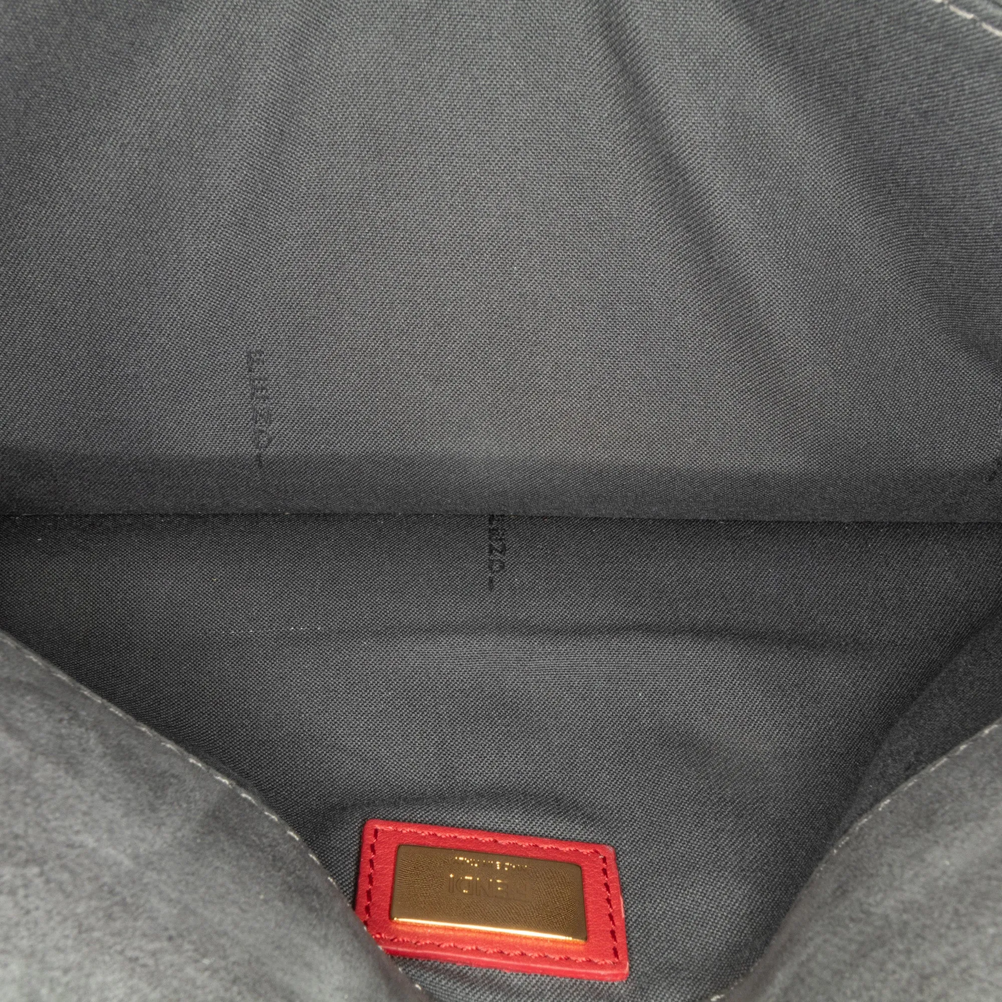 Red Fendi Leather 3Baguette Shoulder Bag