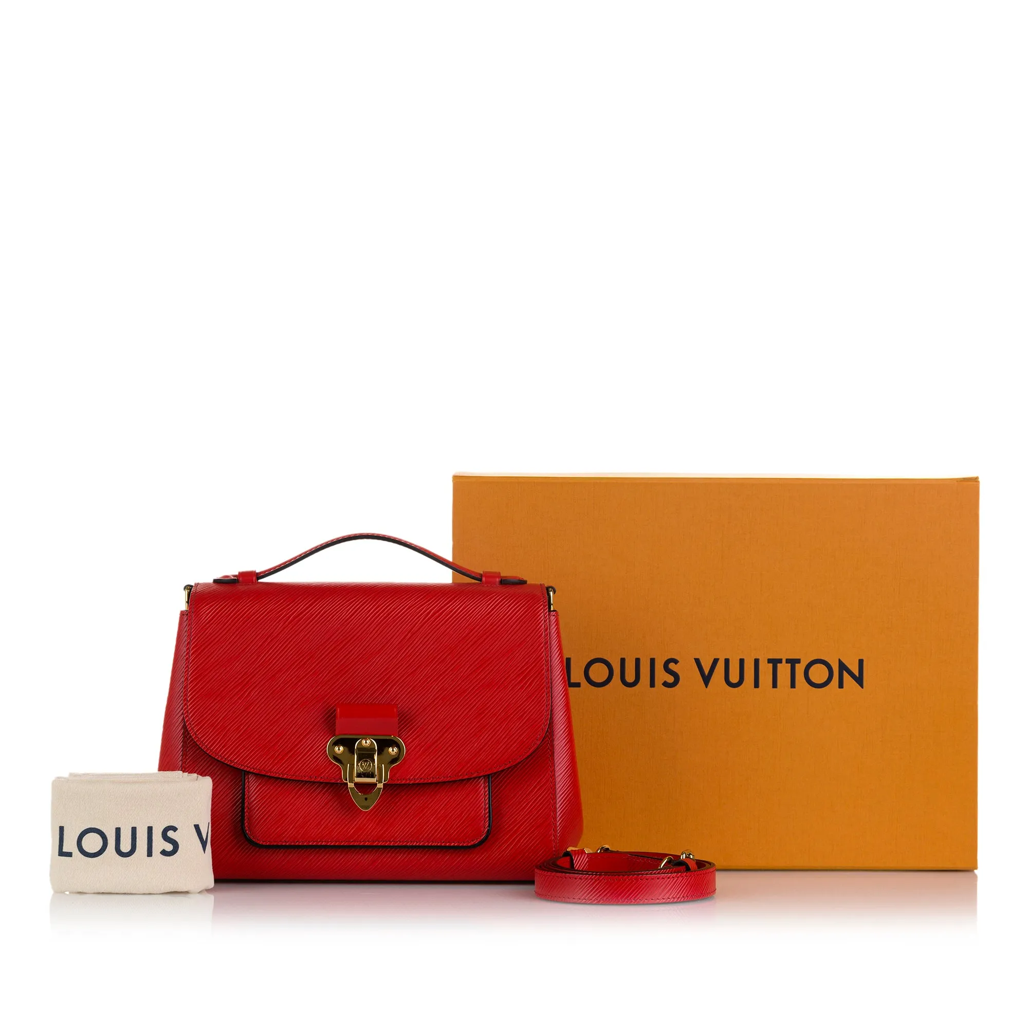 Red Louis Vuitton Epi Boccador Satchel