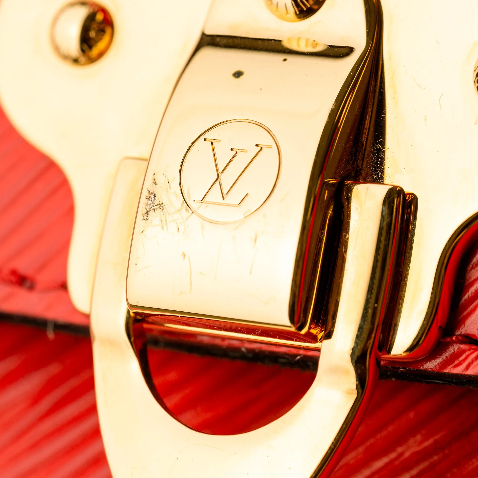 Red Louis Vuitton Epi Boccador Satchel