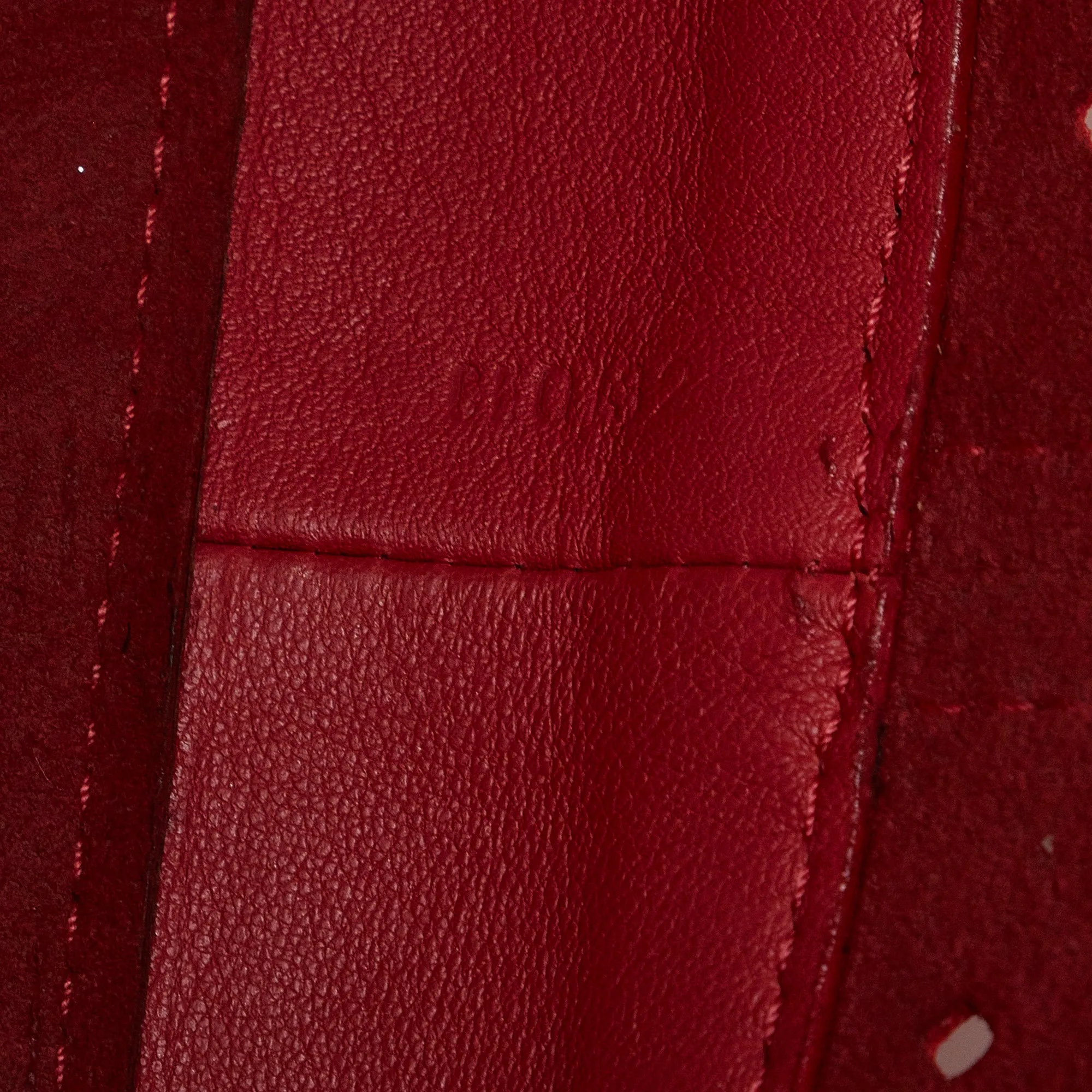 Red Louis Vuitton x Sofia Coppola Flore Perforated Noe Bucket Bag