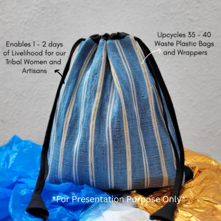 Red Upcycled Handwoven Light Backpack (NLBP1224-002) PS_W