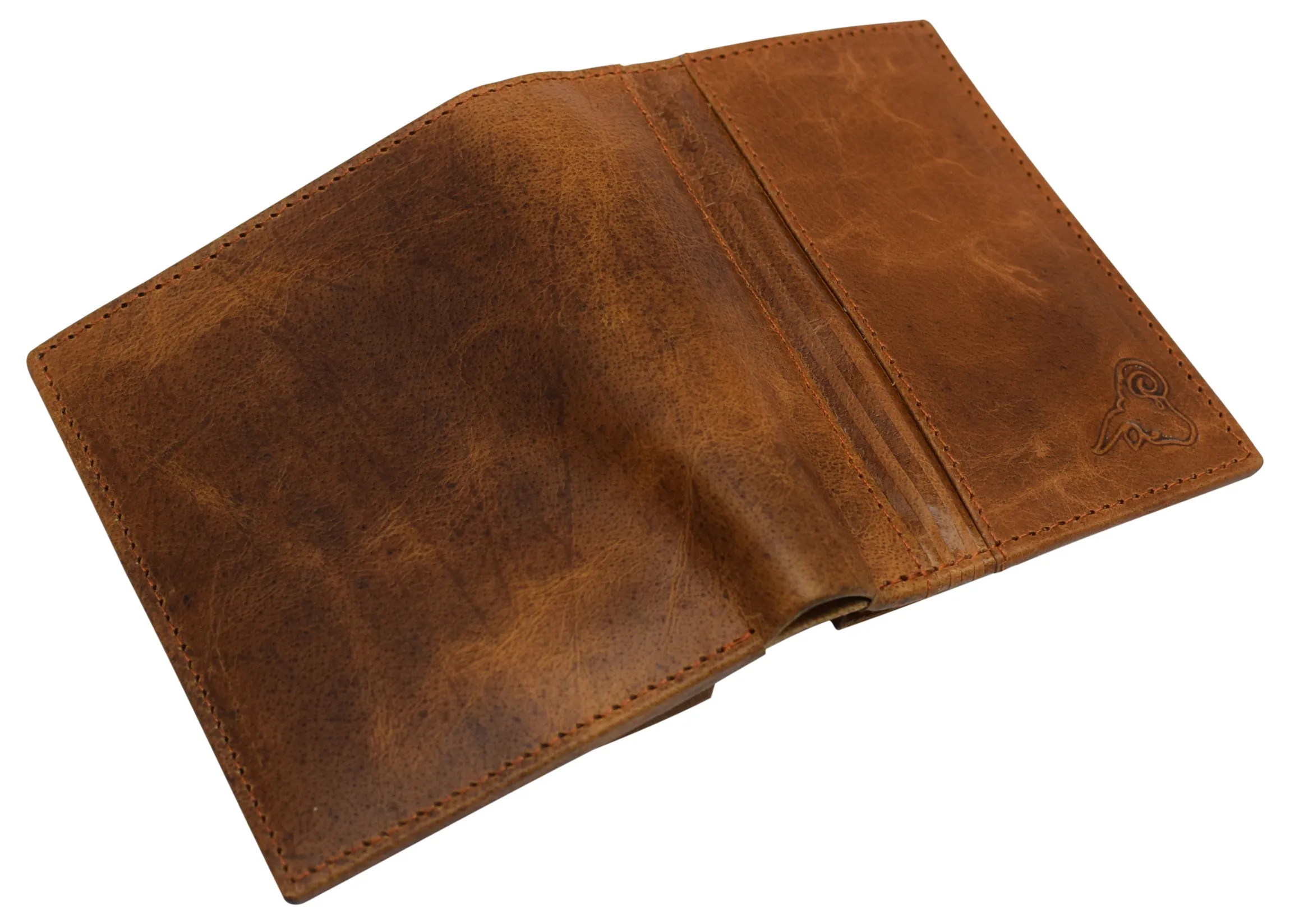 RFID Blocking Genuine Leather Badge Holder Bifold Wallet USA Series