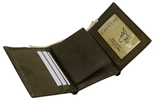 RFID Genuine Leather Trifold Badge Holder Wallet Police Badge Holder USA Series