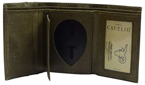 RFID Genuine Leather Trifold Badge Holder Wallet Police Badge Holder USA Series