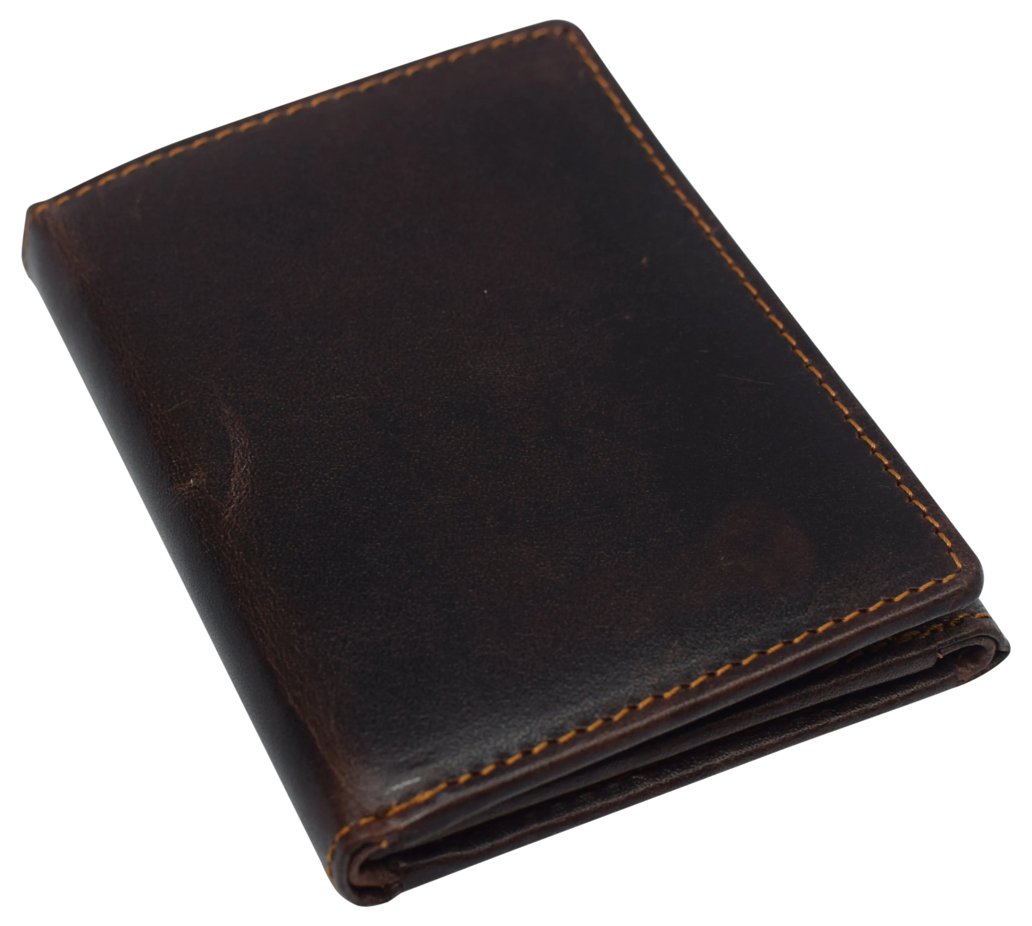 RFID0055BF Real Buffalo Leather Wallets for Men - RFID Blocking Slim Trifold Wallet with Card Slots