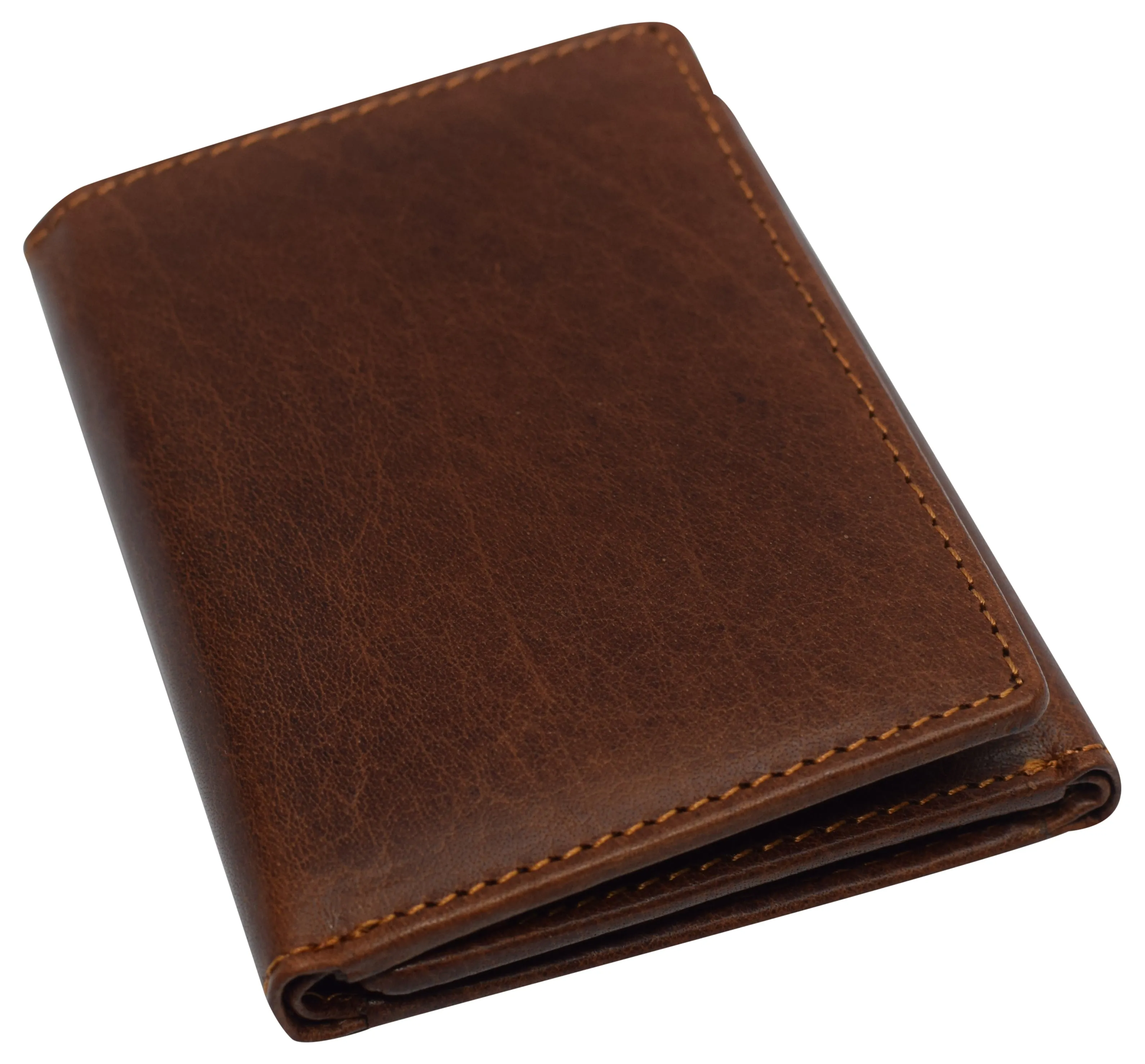 RFID0055BF Real Buffalo Leather Wallets for Men - RFID Blocking Slim Trifold Wallet with Card Slots