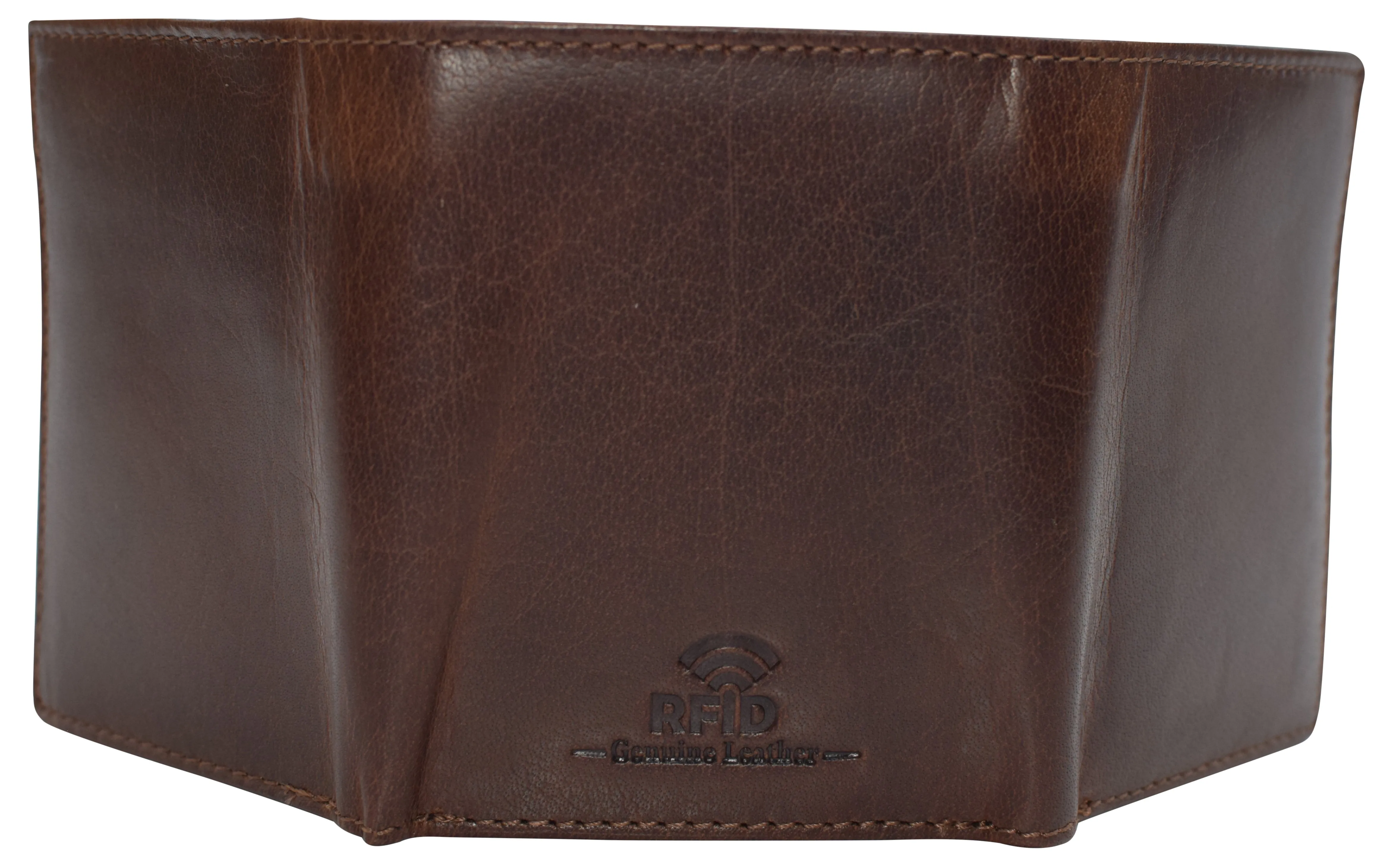 RFID0055BF Real Buffalo Leather Wallets for Men - RFID Blocking Slim Trifold Wallet with Card Slots