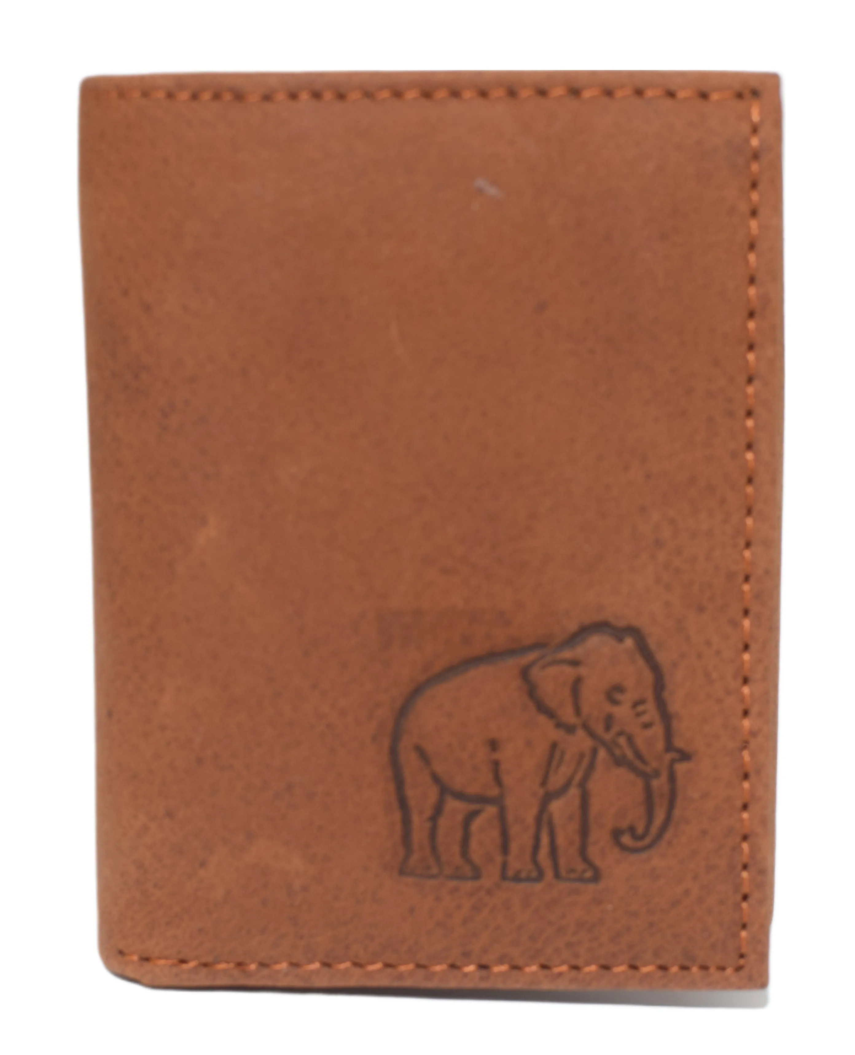 RFID45NUTN Real Leather Men's RFID Blocking Trifold Wallet with Outside ID Window Logo Gift Wallets for Men
