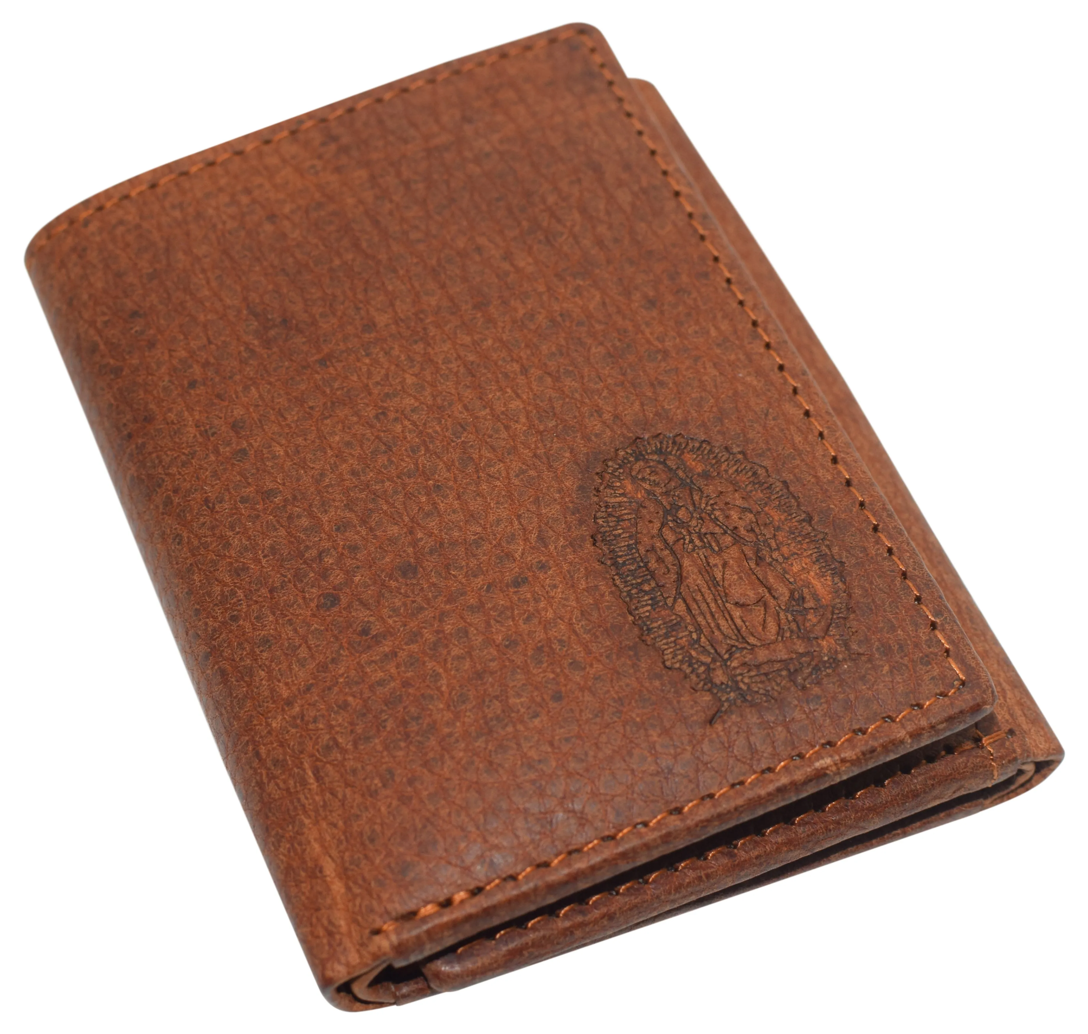 RFID45NUTN Real Leather Men's RFID Blocking Trifold Wallet with Outside ID Window Logo Gift Wallets for Men