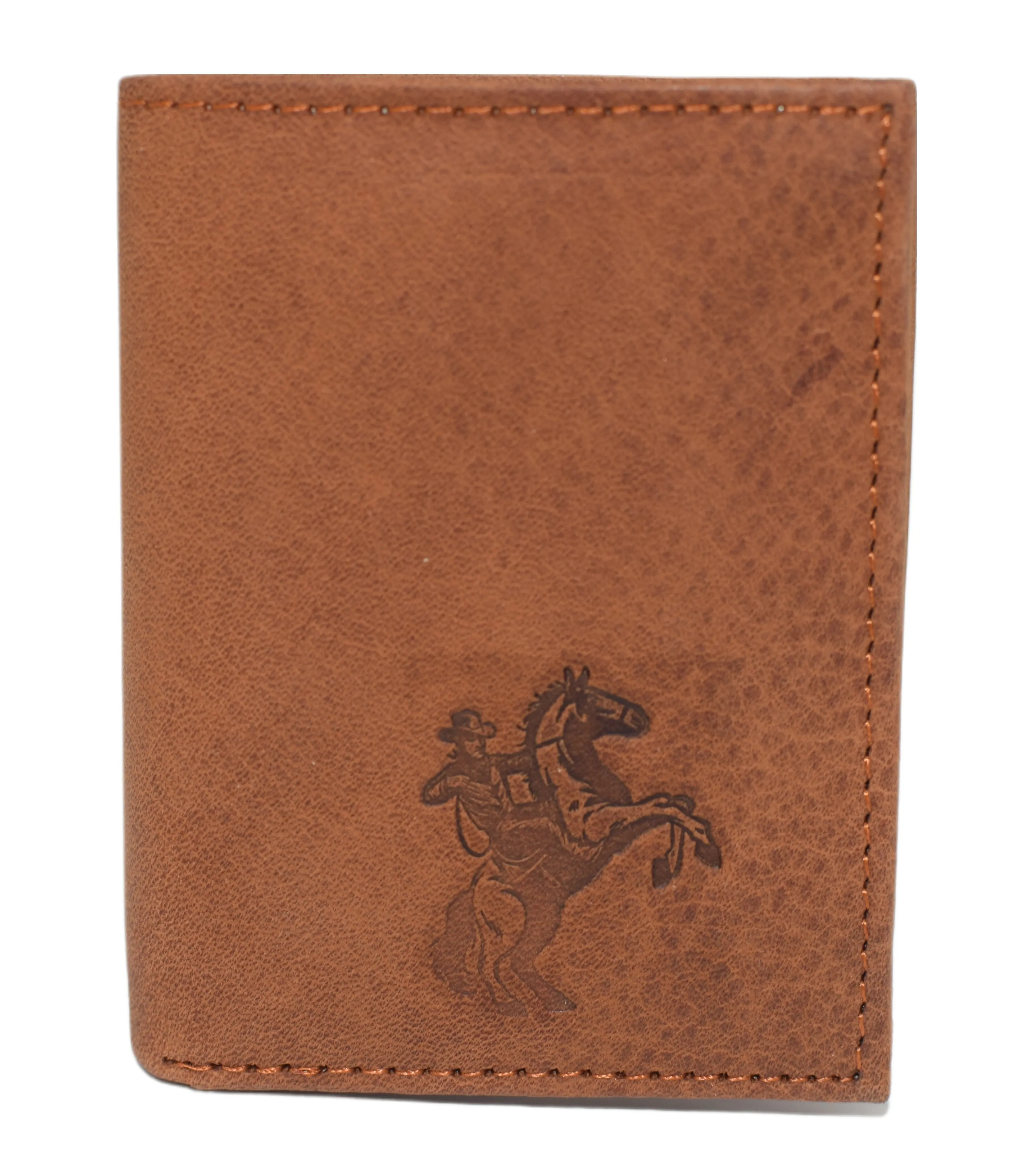 RFID45NUTN Real Leather Men's RFID Blocking Trifold Wallet with Outside ID Window Logo Gift Wallets for Men