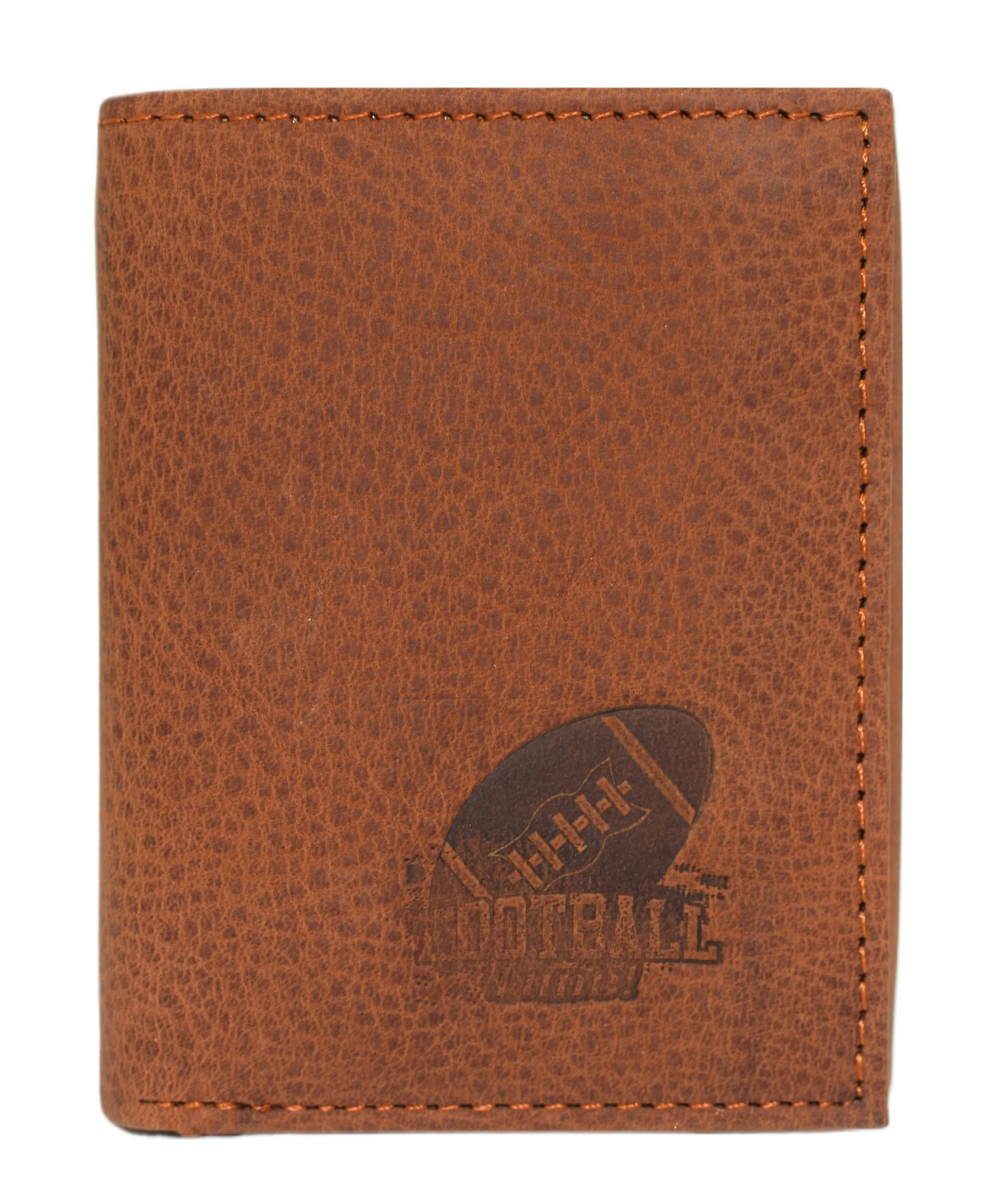 RFID45NUTN Real Leather Men's RFID Blocking Trifold Wallet with Outside ID Window Logo Gift Wallets for Men