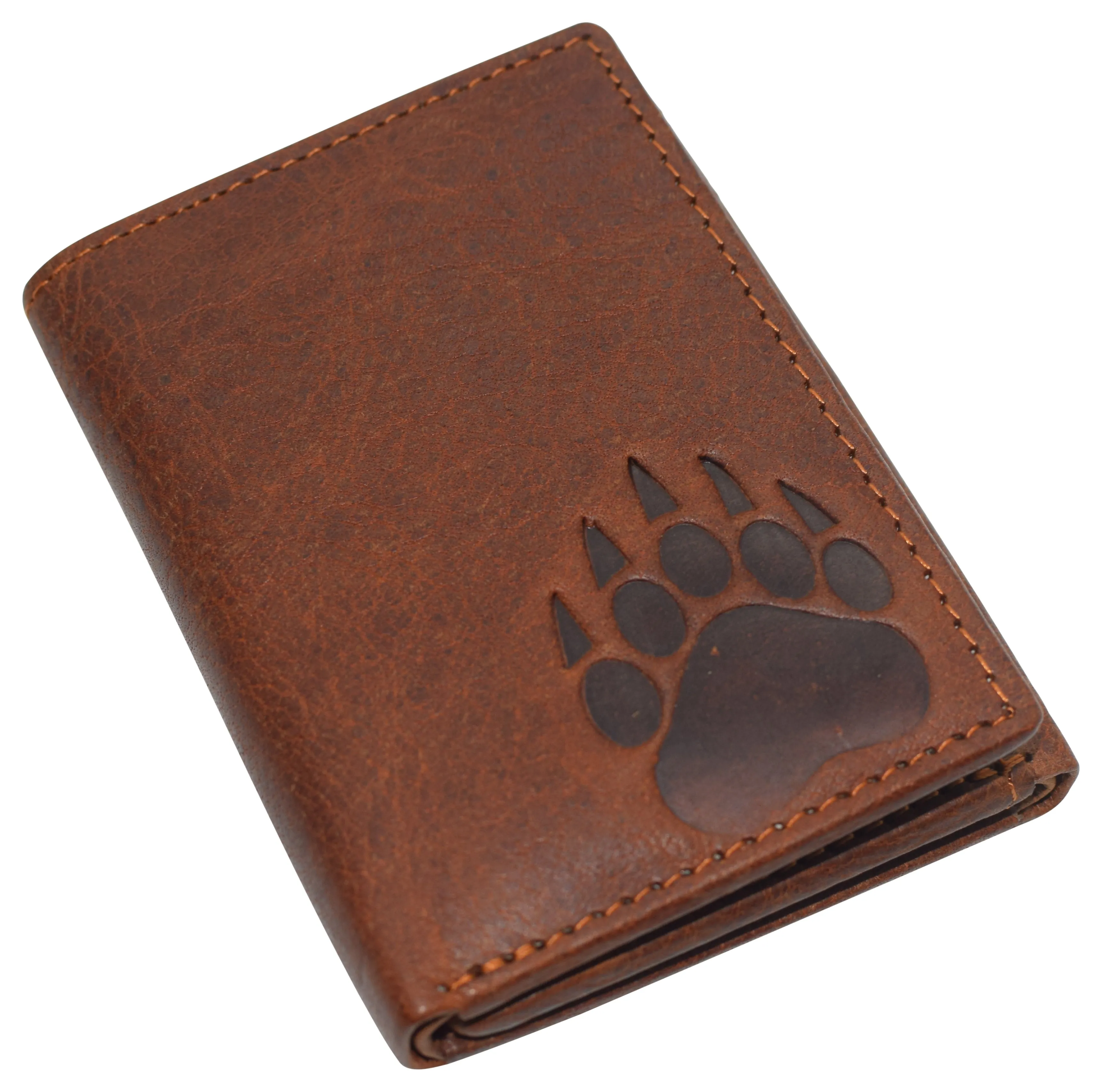 RFID45NUTN Real Leather Men's RFID Blocking Trifold Wallet with Outside ID Window Logo Gift Wallets for Men