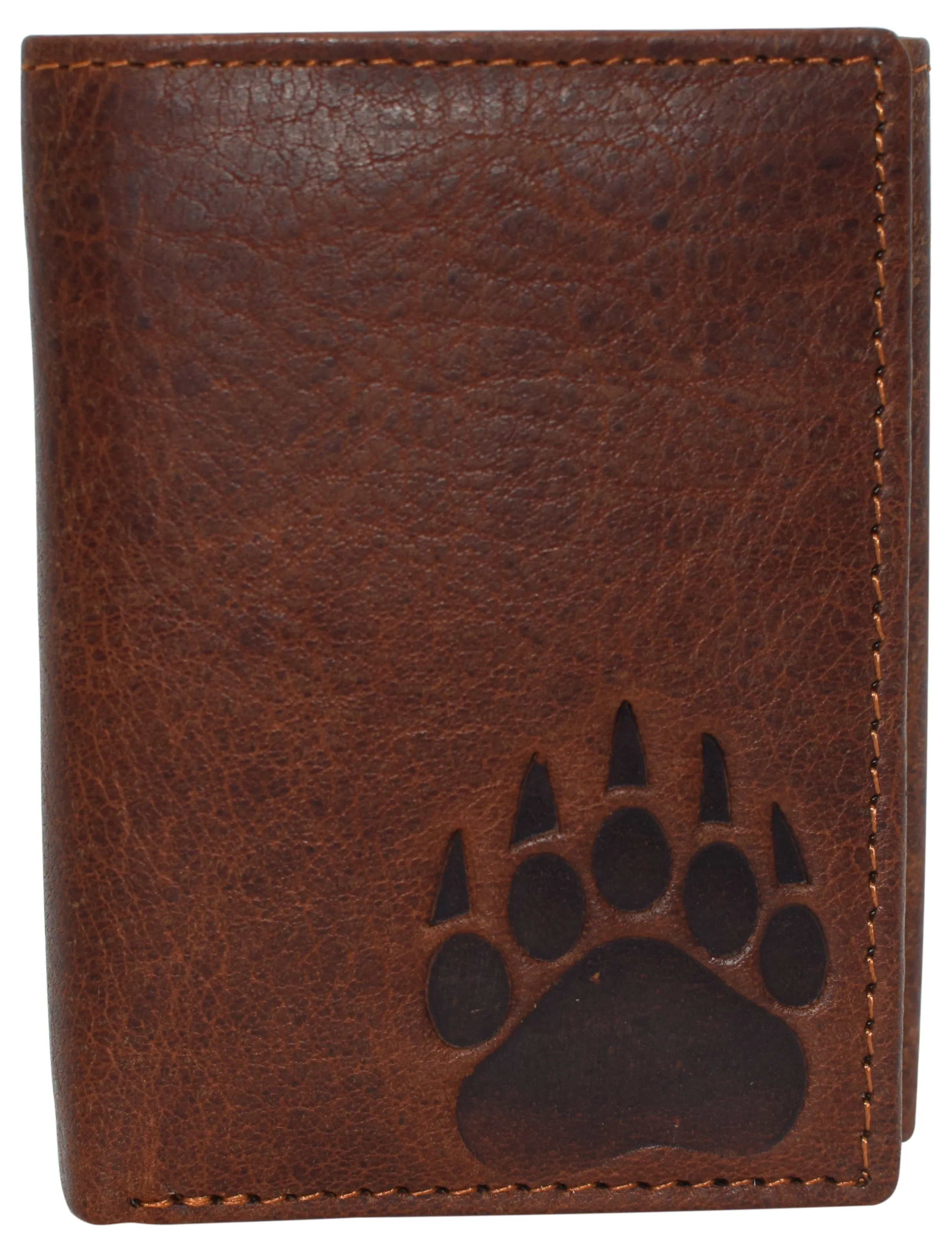 RFID45NUTN Real Leather Men's RFID Blocking Trifold Wallet with Outside ID Window Logo Gift Wallets for Men