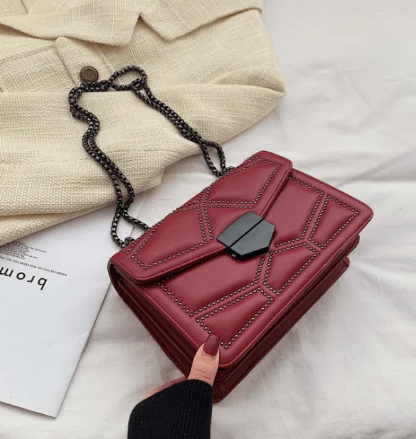 Rivet Chain Small Crossbody Bags For Women