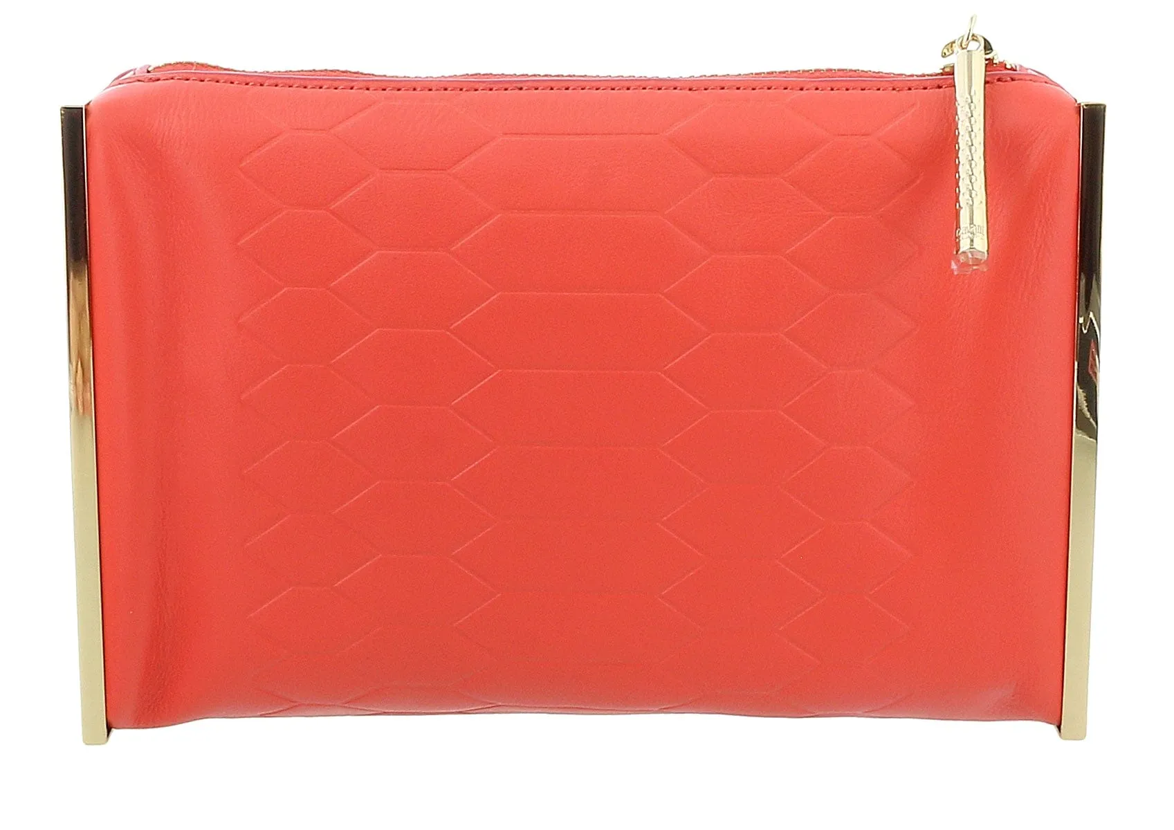 Roberto Cavalli Class Coral Embossed Cleo Pouch Clutch