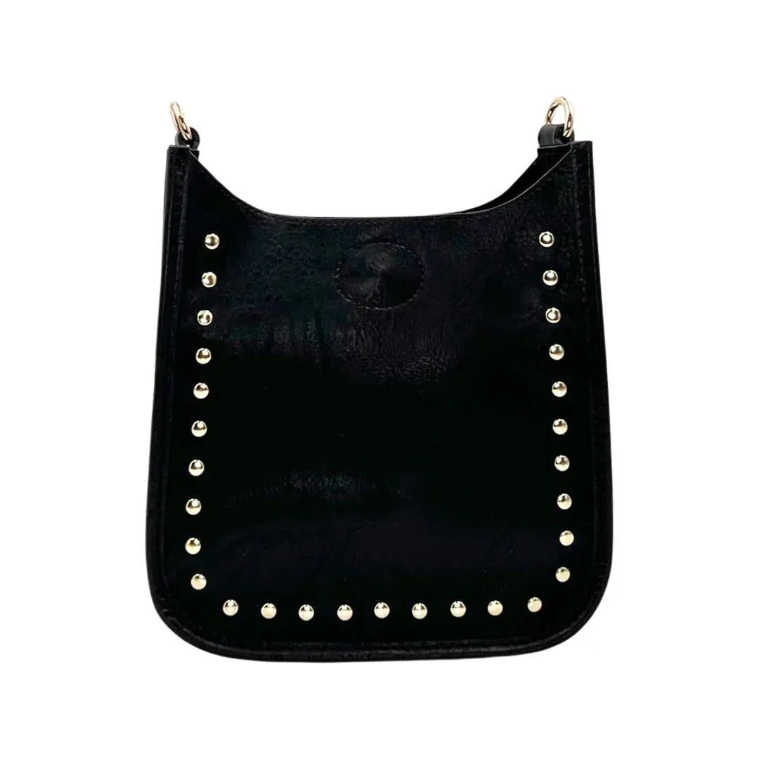 Rockstar Studded Messenger with Silver Hardware