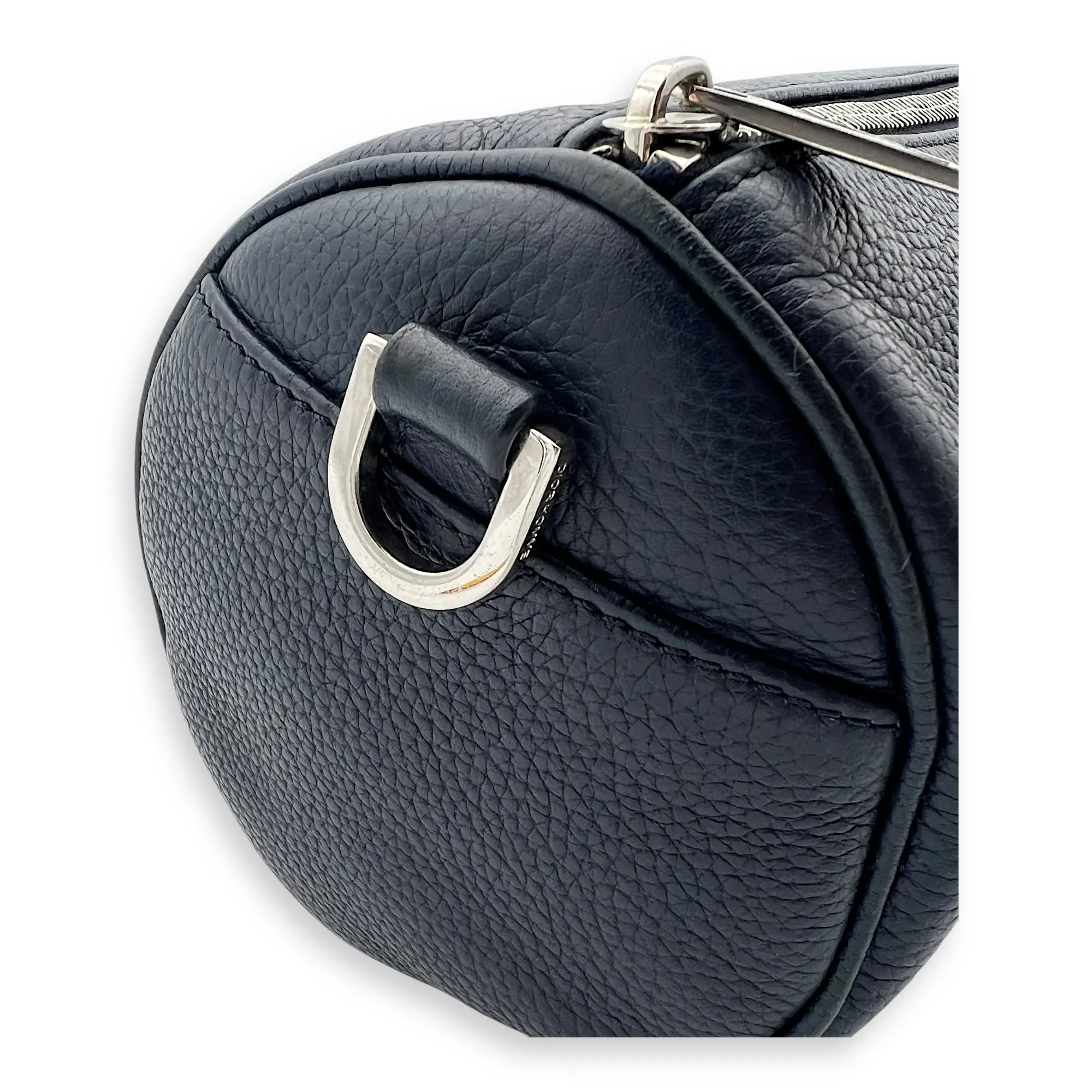Roller Crossbody Bag Blue in Calfskin, Silver hardware