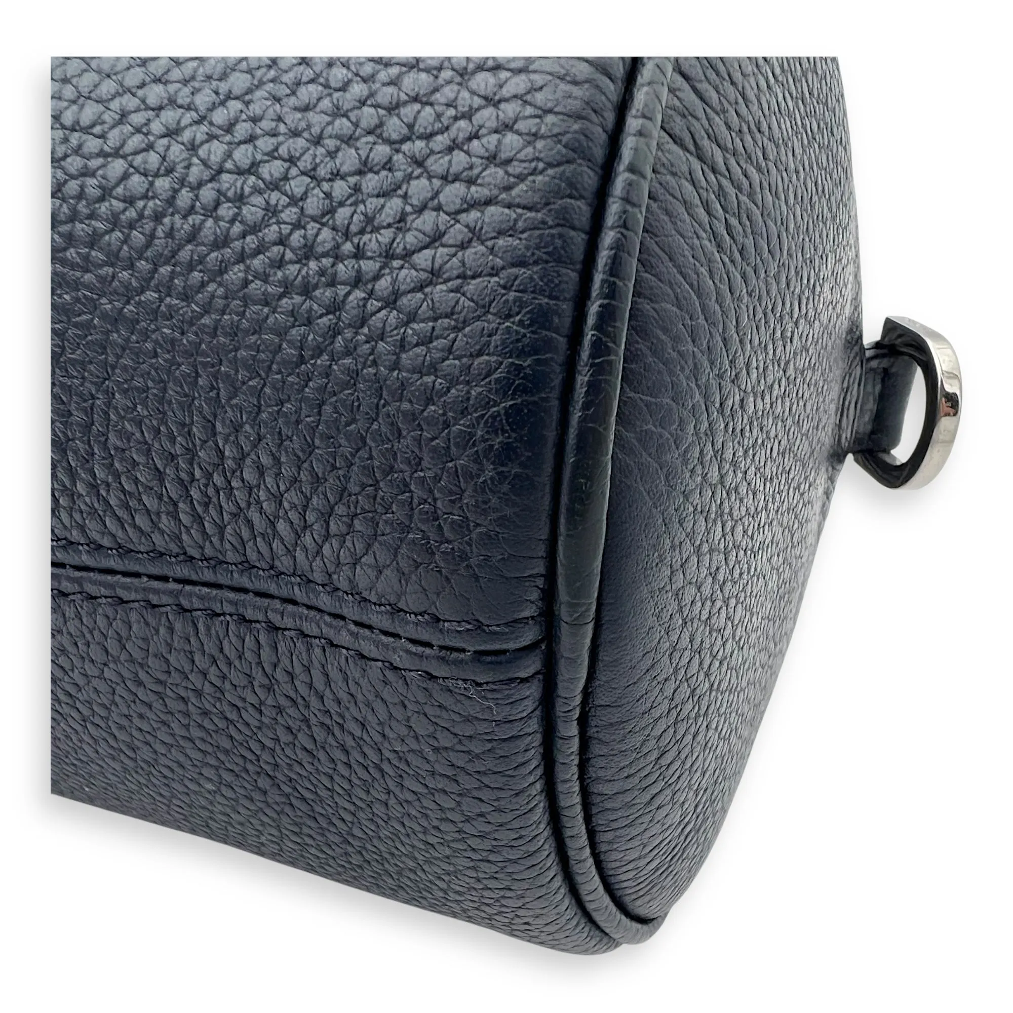 Roller Crossbody Bag Blue in Calfskin, Silver hardware