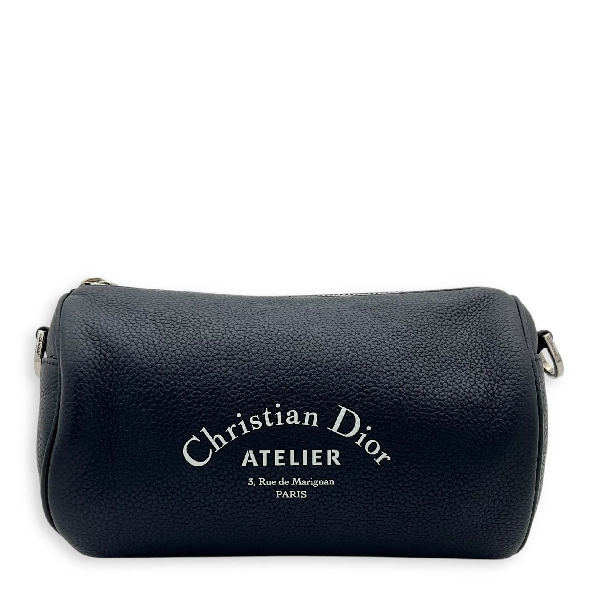 Roller Crossbody Bag Blue in Calfskin, Silver hardware