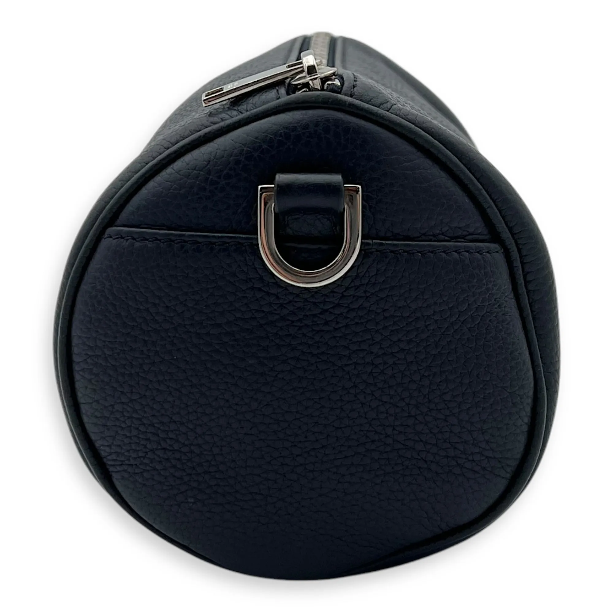 Roller Crossbody Bag Blue in Calfskin, Silver hardware