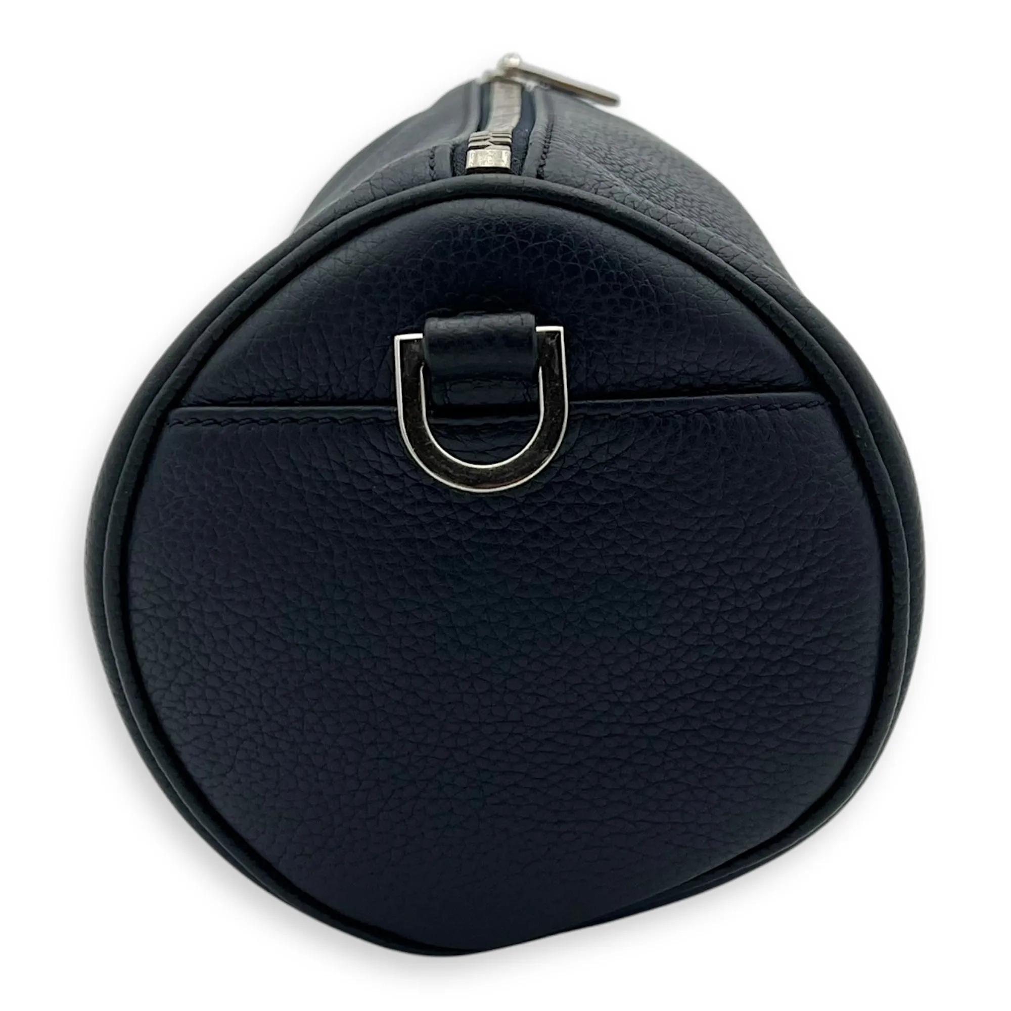 Roller Crossbody Bag Blue in Calfskin, Silver hardware