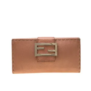 Rose Gold Metallic Leather Selleria Wallet