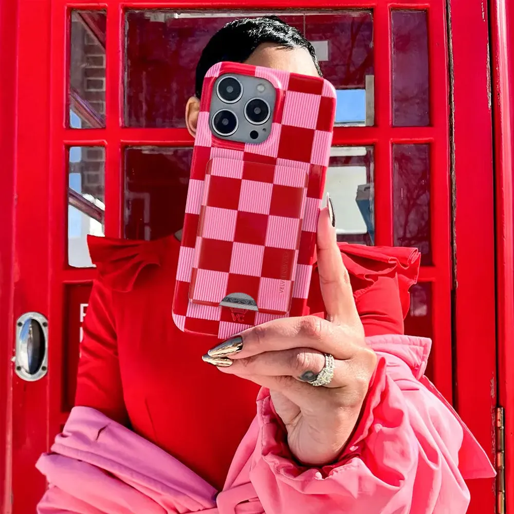 Rose Vibe Checkered Magsafe Wallet