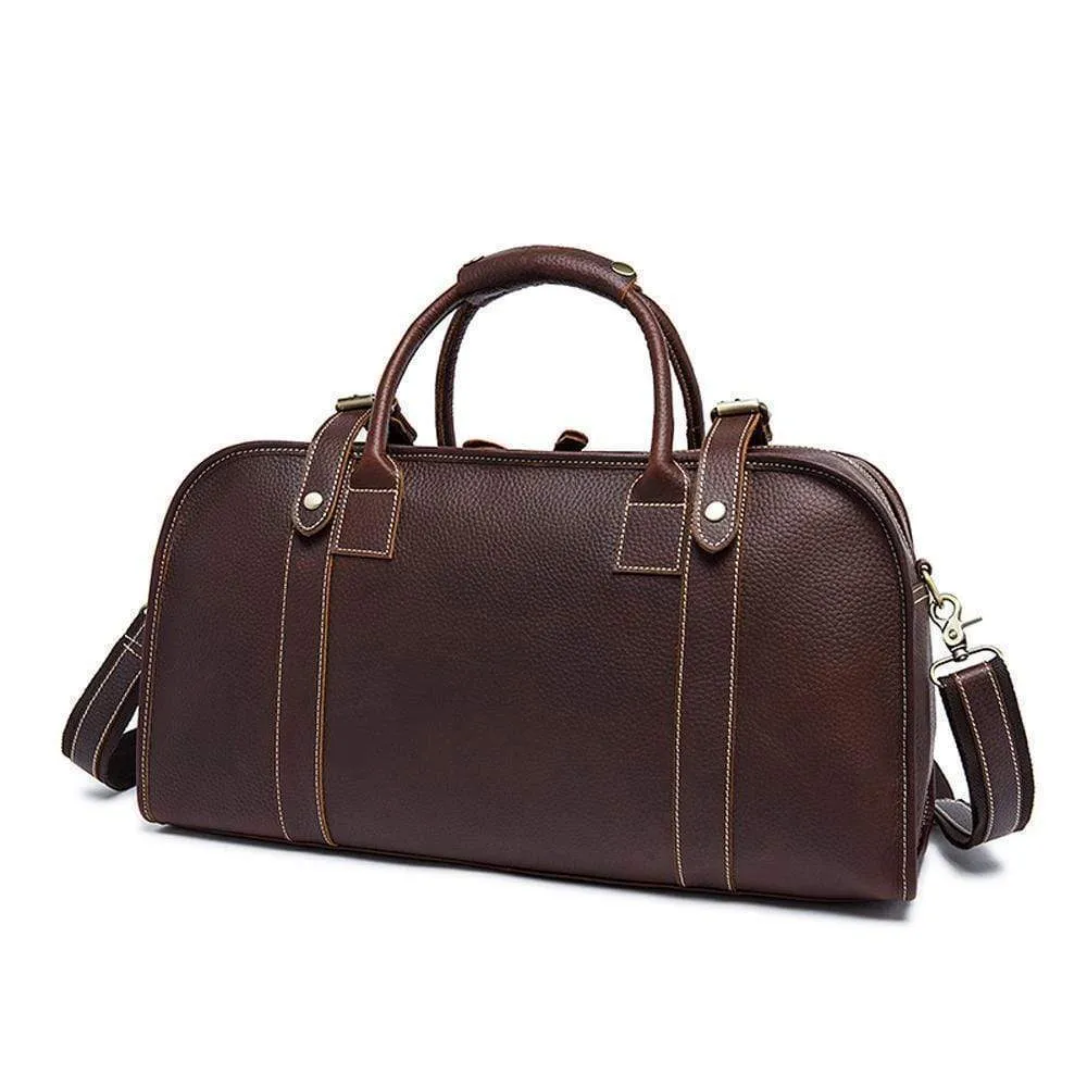 Rossie Viren  Men's  Large Capacity Leather Travel Bag
