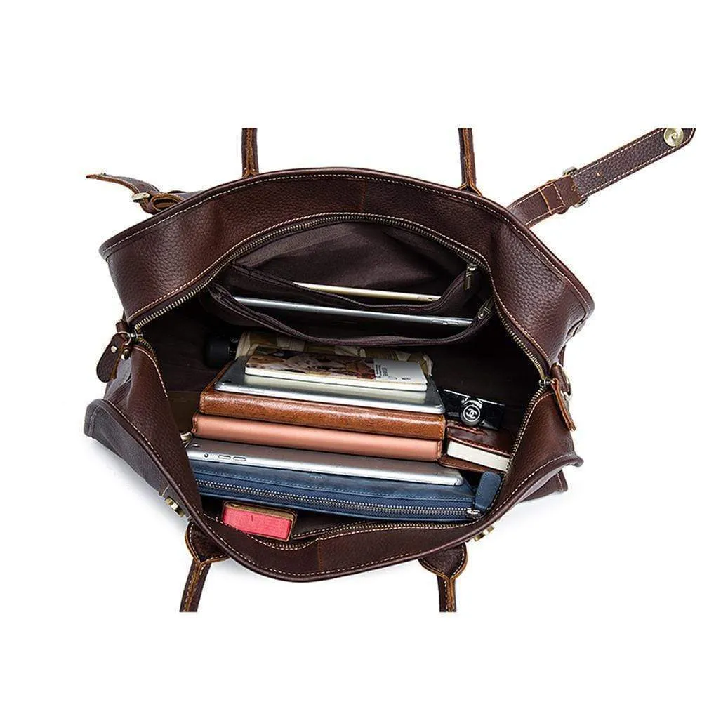 Rossie Viren  Men's  Large Capacity Leather Travel Bag