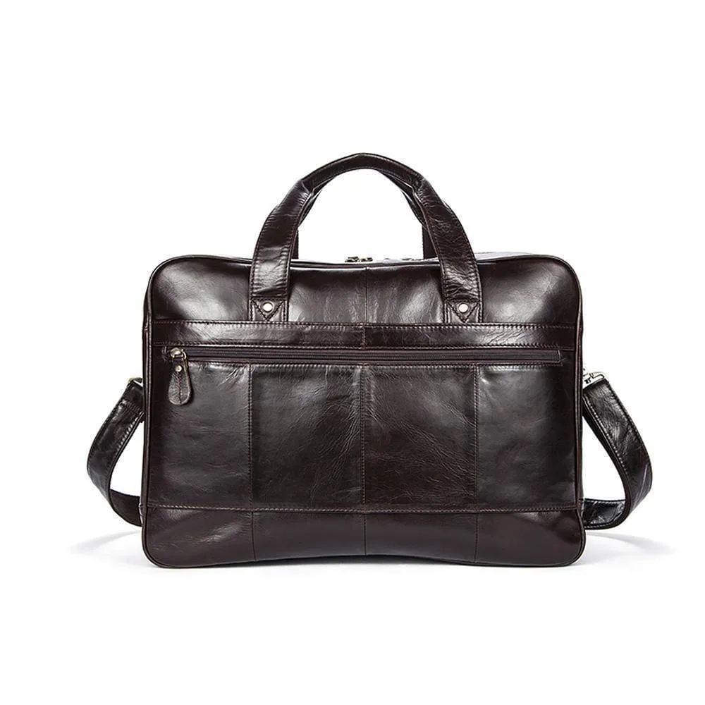 Rossie Viren  Mens Vintage  Leather Classic Business Laptop  Overnight Duffel Travel Shuttle Bag For Luggage/Wheels
