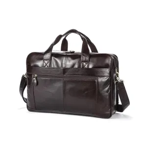 Rossie Viren  Mens Vintage  Leather Classic Business Laptop  Overnight Duffel Travel Shuttle Bag For Luggage/Wheels