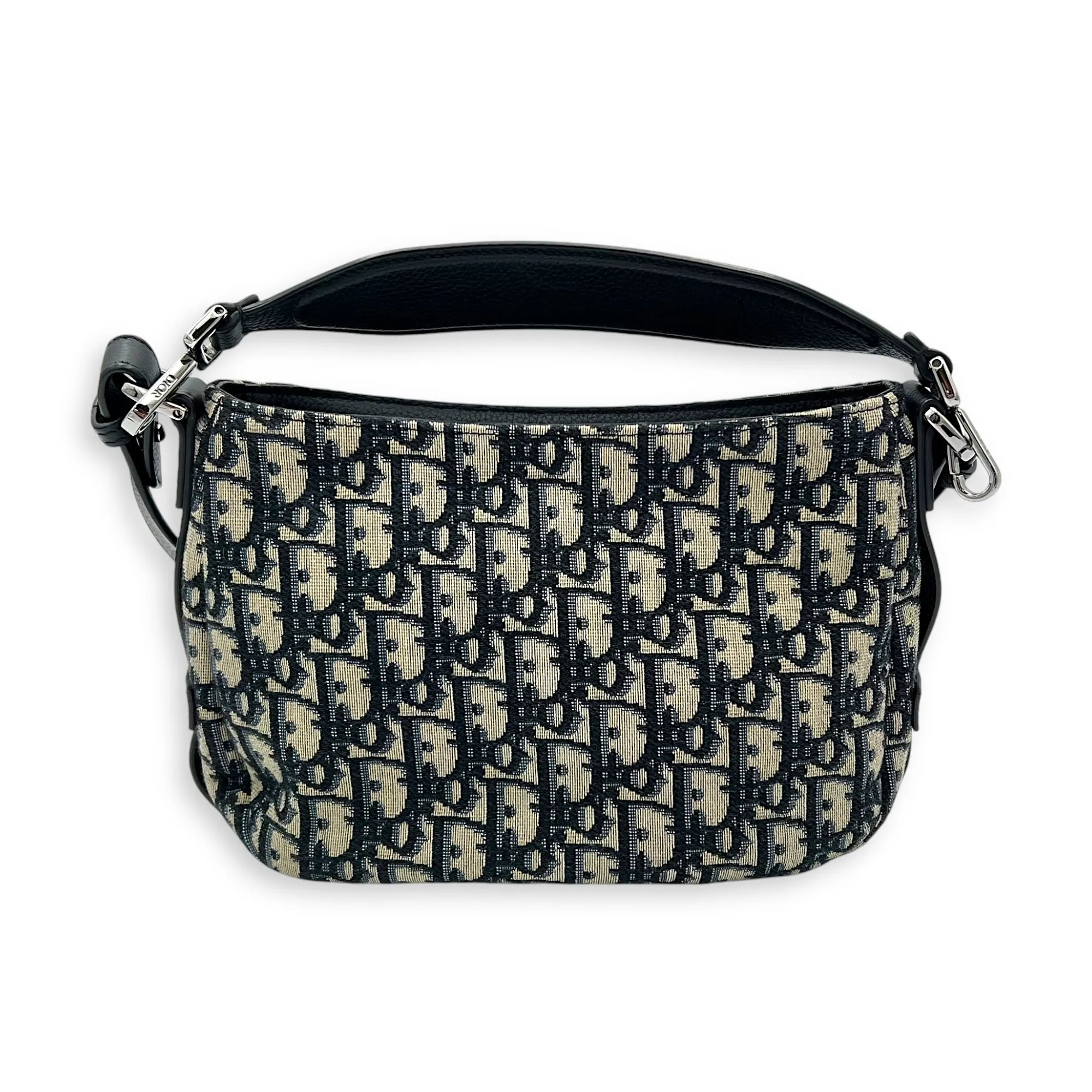 Saddle Oblique Blue Crossbody Bag in Jacquard, Silver hardware