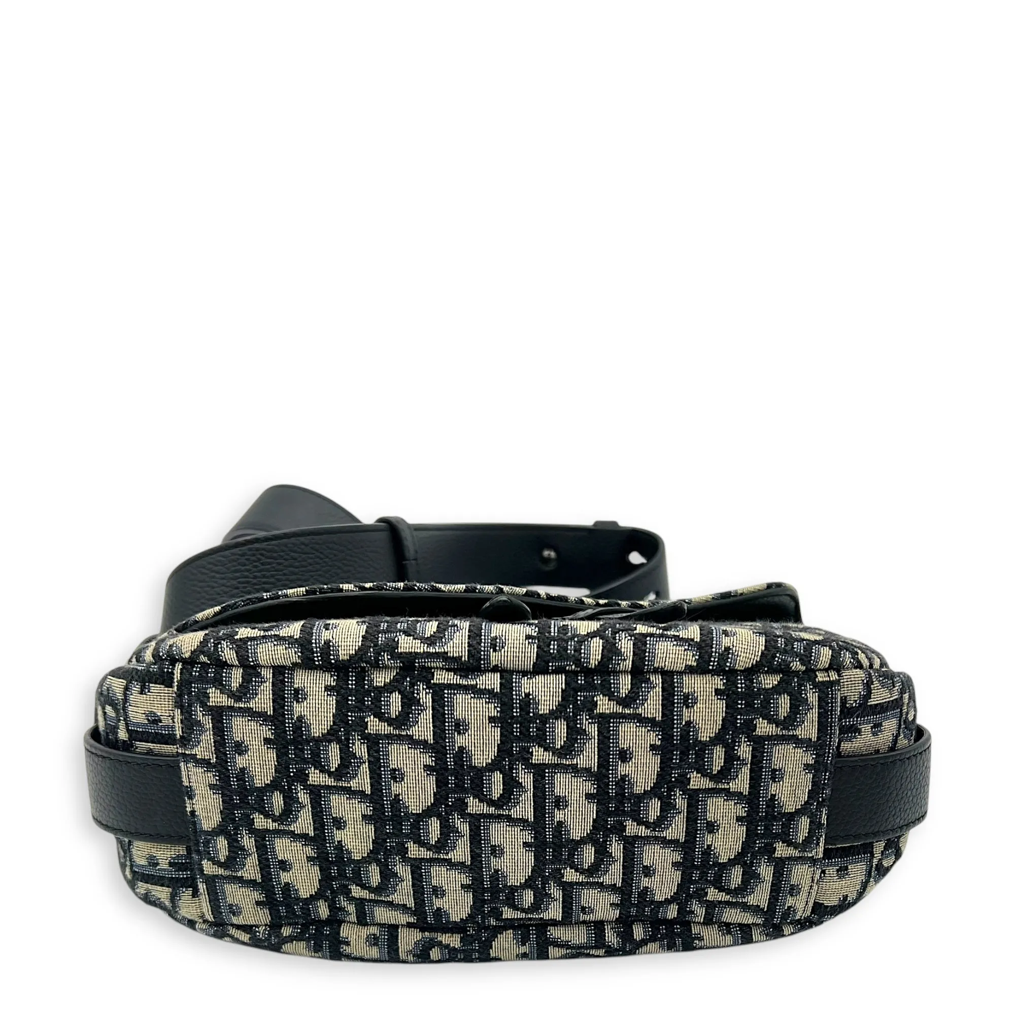 Saddle Oblique Blue Crossbody Bag in Jacquard, Silver hardware