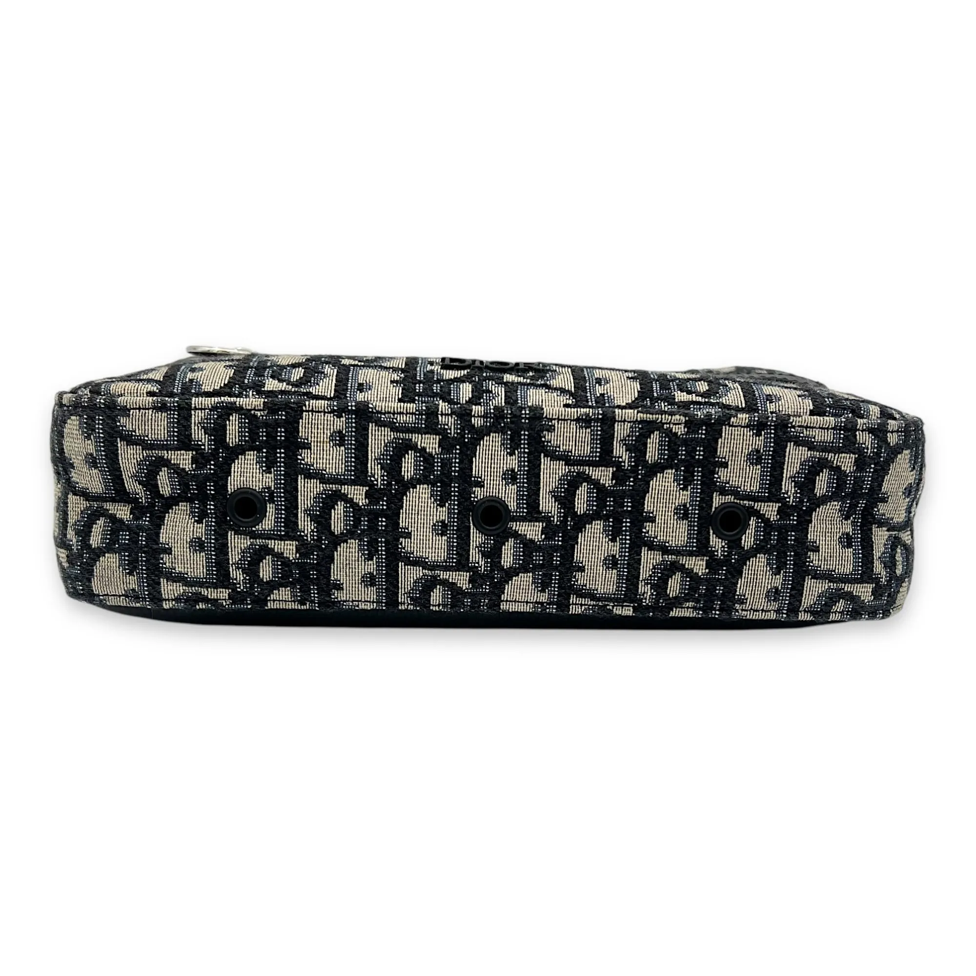 Safari Messenger Blue in Jacquard, Silver hardware