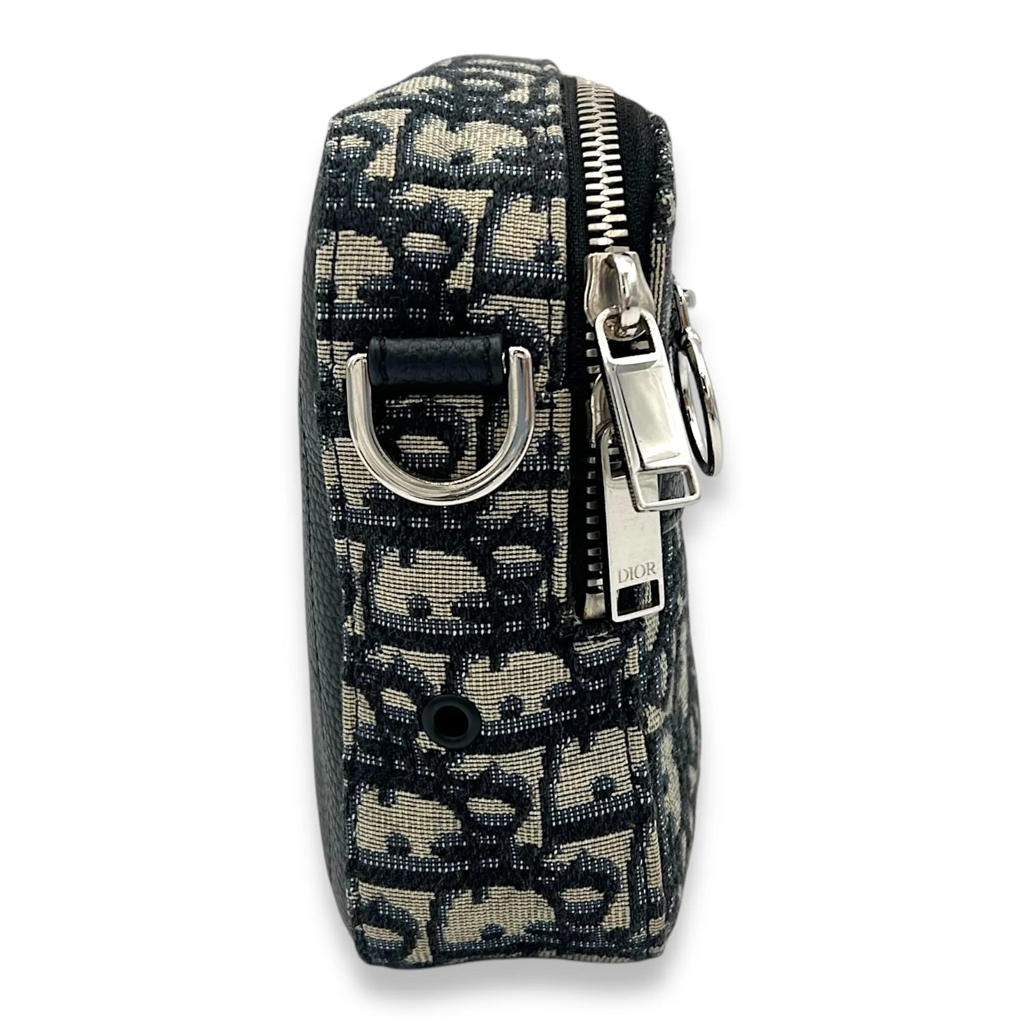 Safari Messenger Blue in Jacquard, Silver hardware