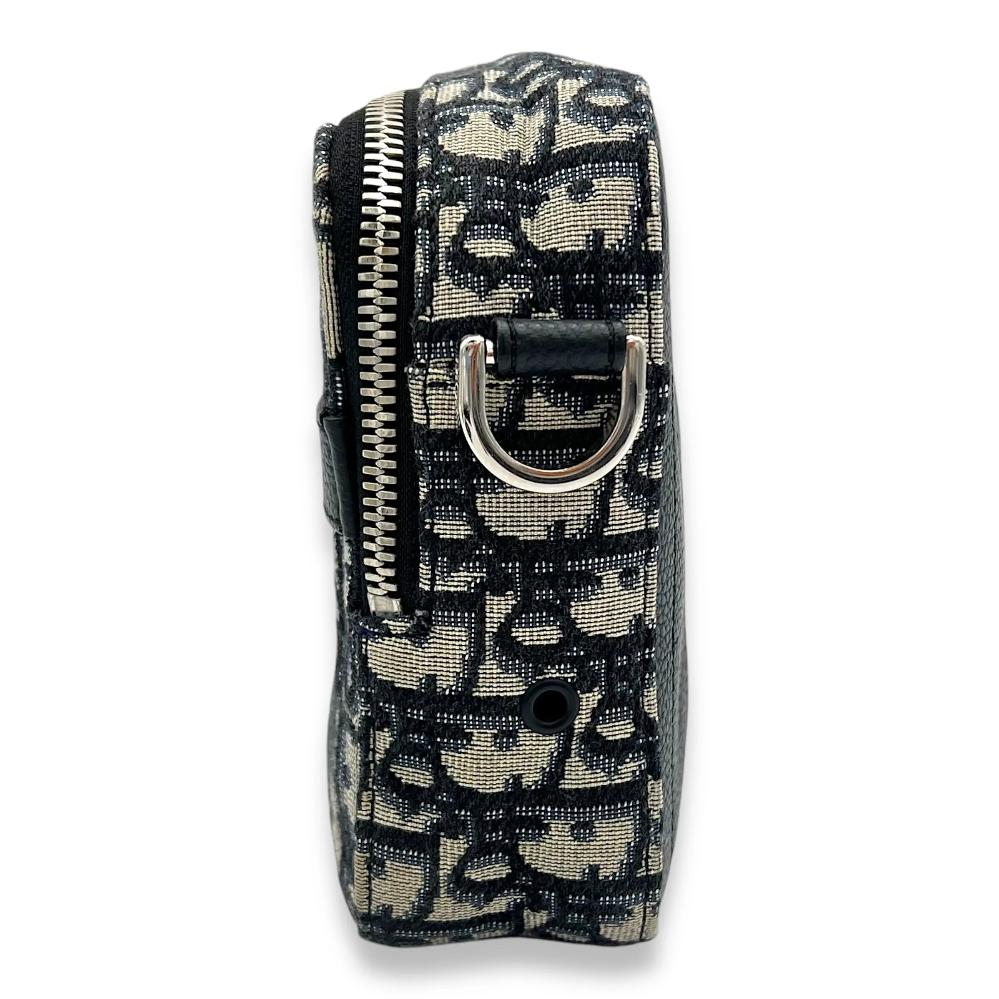 Safari Messenger Blue in Jacquard, Silver hardware
