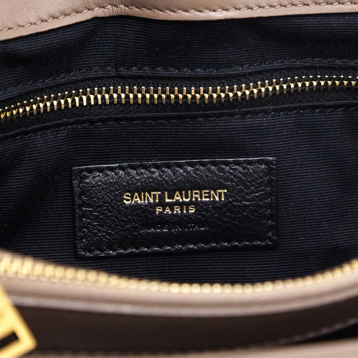 Saint Laurent Dark Beige Calfskin Y Quilted Monogram Medium Loulou Chain Satchel