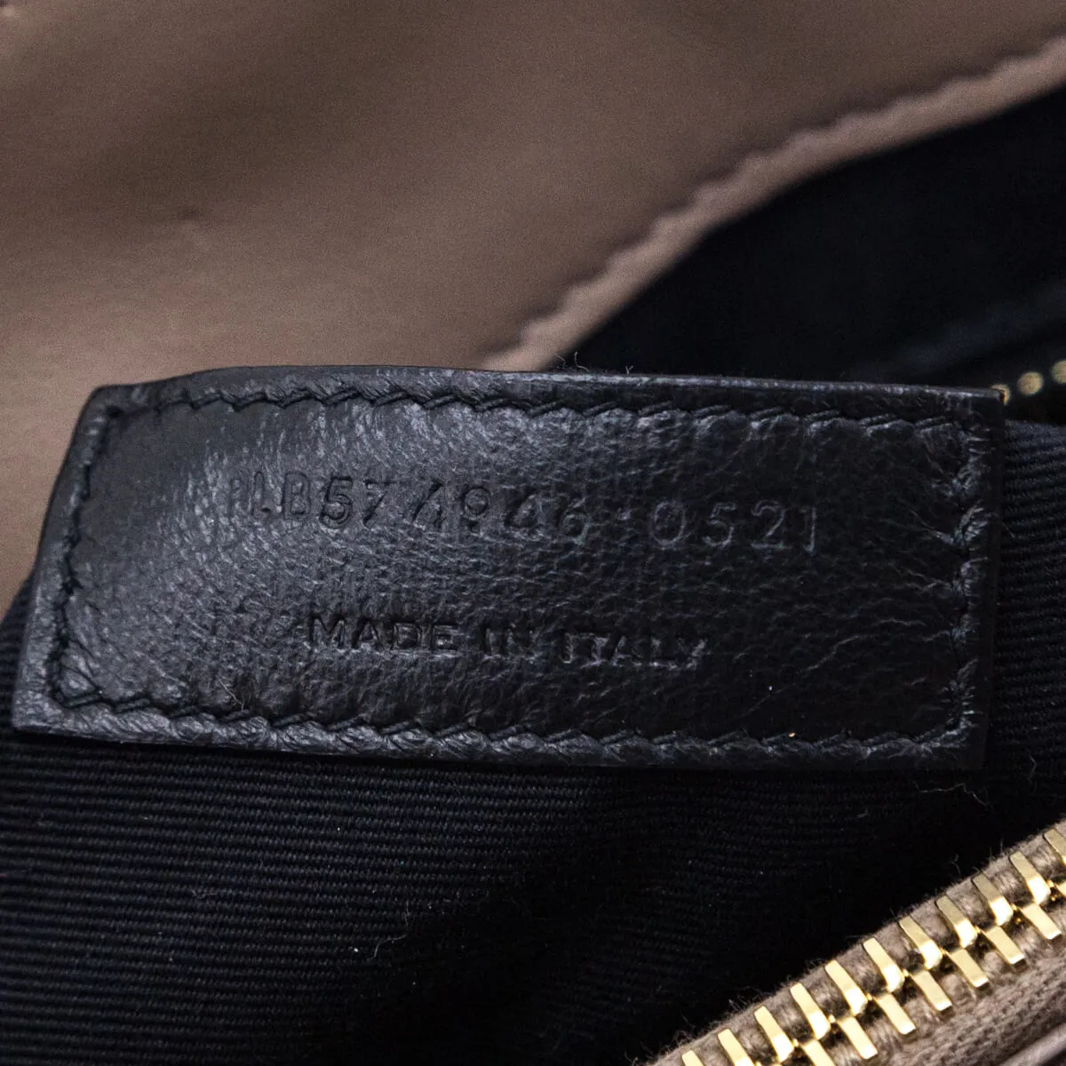 Saint Laurent Dark Beige Calfskin Y Quilted Monogram Medium Loulou Chain Satchel