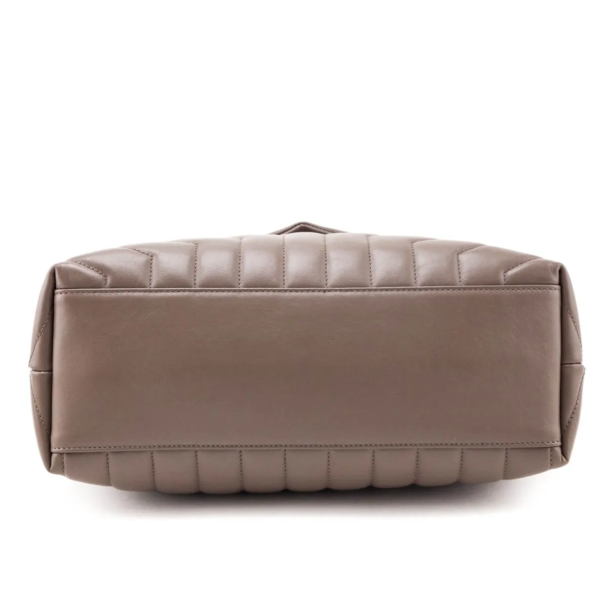 Saint Laurent Dark Beige Calfskin Y Quilted Monogram Medium Loulou Chain Satchel