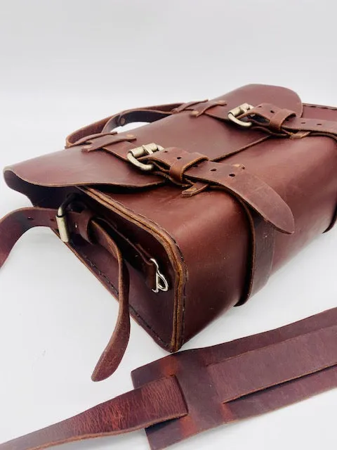 Seasoned No. 4311 - Standard Scotch Grunge Leather Satchel with Rear Insert