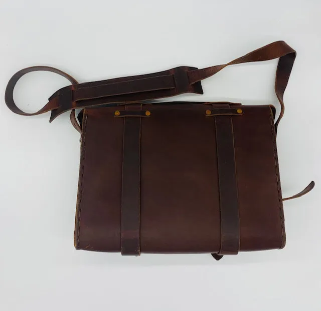Seasoned No. 4311 - Standard Scotch Grunge Leather Satchel with Rear Insert