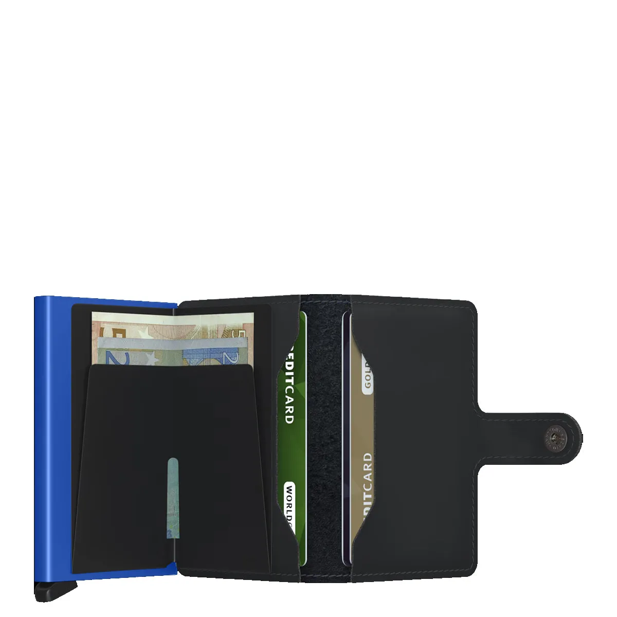 Secrid - Miniwallet Matte RFID Black & Blue - MM-BLACK & BLUE - BLACK/&/BLUE