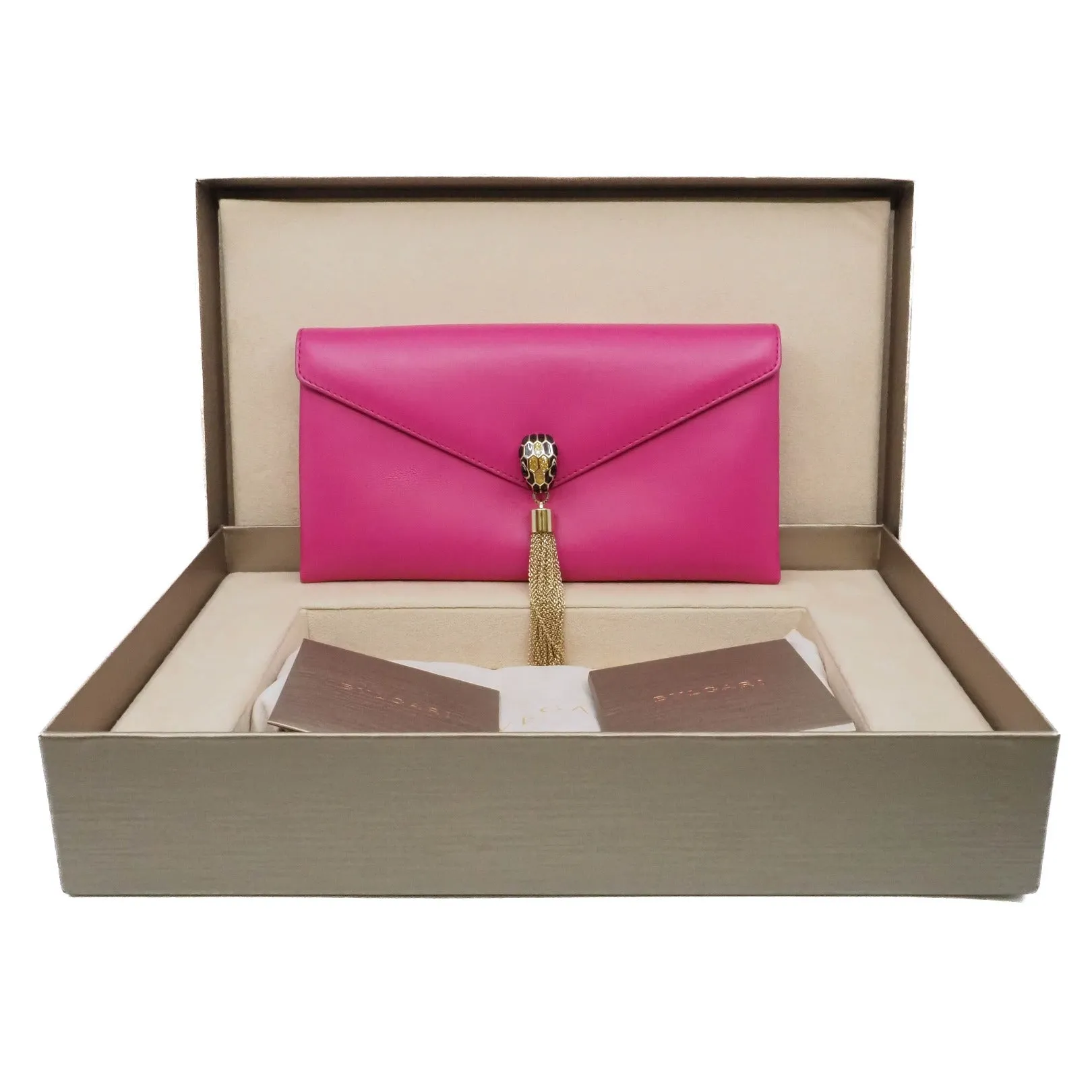 serpenti clutch in leather Rose purple ghw