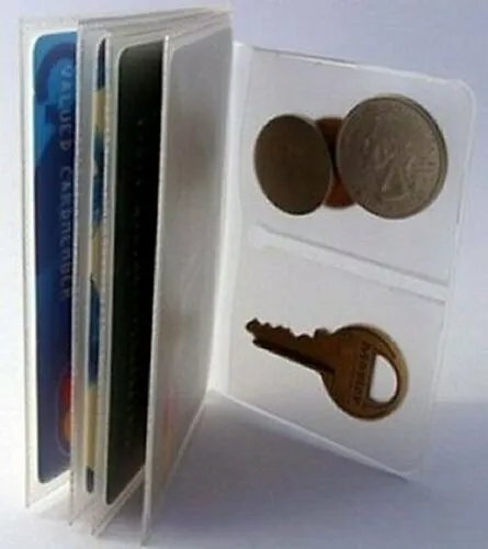 Set of 2 Heavy Duty Vinyl 6 Pages Insert with Key Pages for Bifold or Trifolds Wallet Made in USA