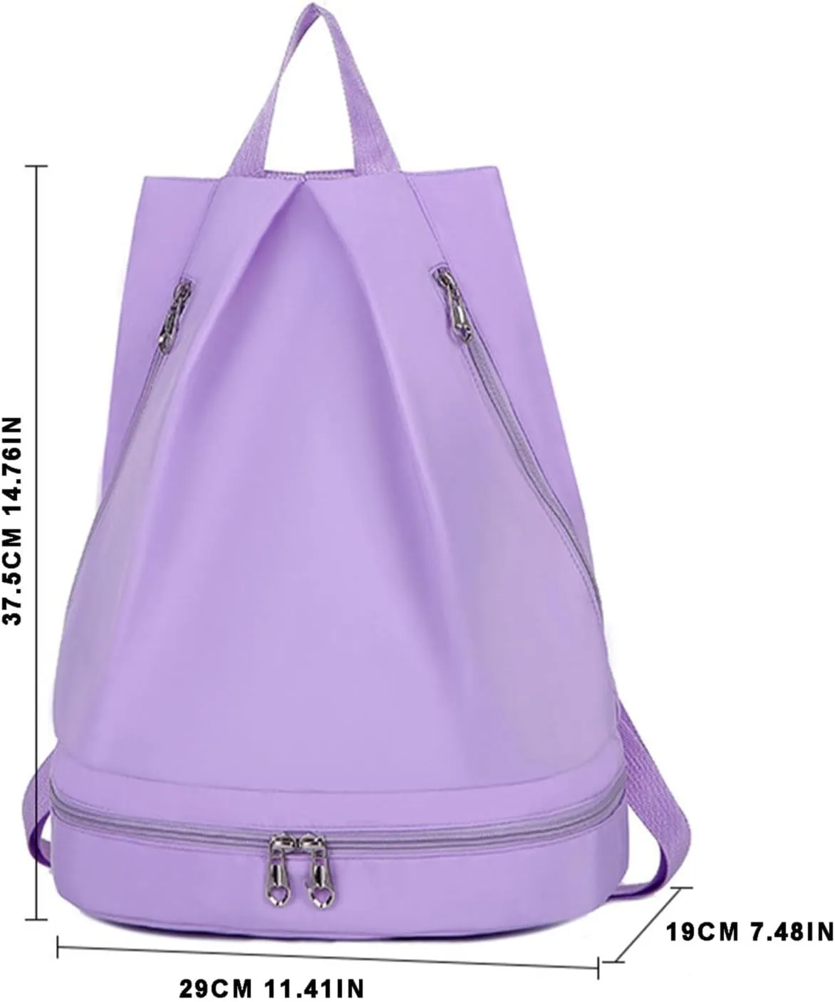Shoulder Backpack Dry And Wet Separation Fitness Bag Female Storage Bag Yoga Bags Short Distance (Purple, One Size)