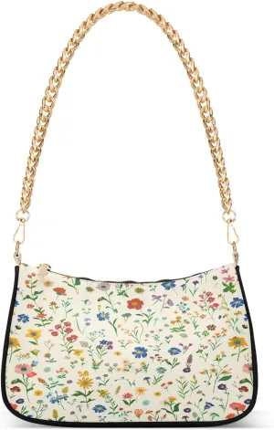 Shoulder Bags for Women Colorful Wildflowers Tote HandBag Shoulder Bags purse with Chain Zipper Closure