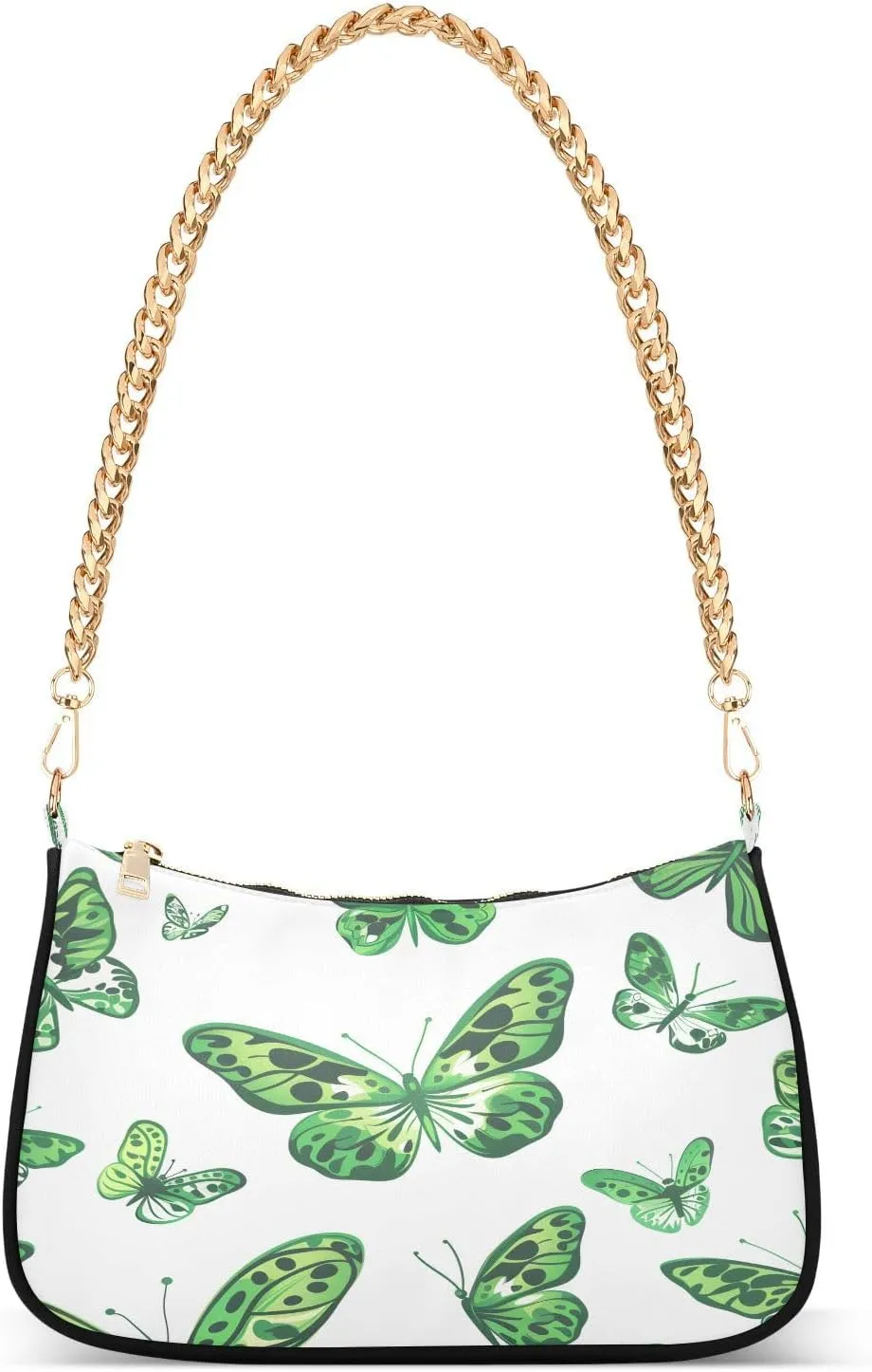 Shoulder Bags for Women Green Butterfly Tote HandBag Shoulder Bags purse with Chain Zipper Closure