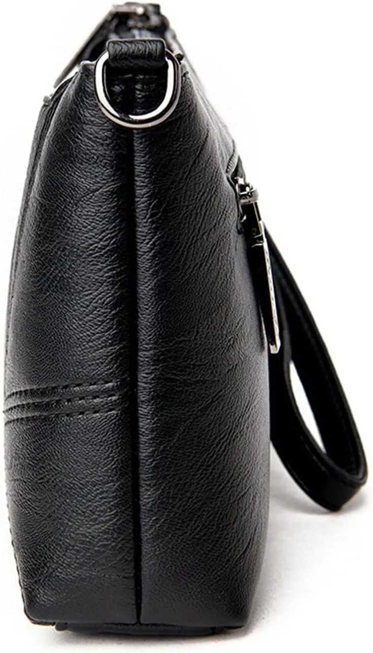 Shoulder Bags PU Leather Women Patchwork Shoulder Bags Small Flap Handbags Crossbody Bags for Ladies Messenger Bags(Black)