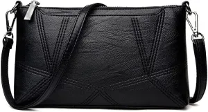 Shoulder Bags PU Leather Women Patchwork Shoulder Bags Small Flap Handbags Crossbody Bags for Ladies Messenger Bags(Black)